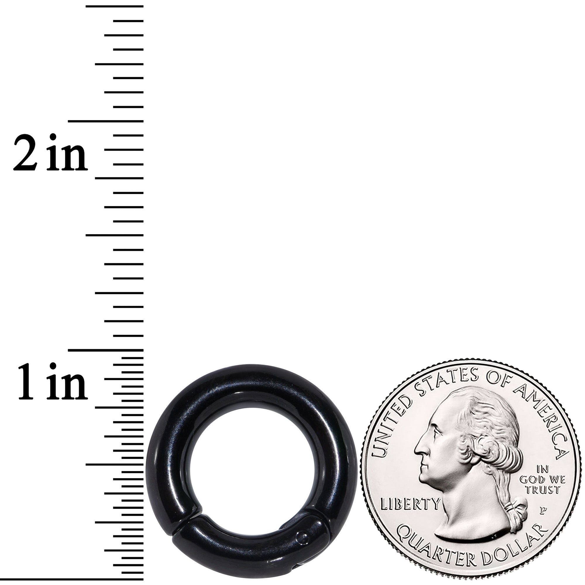 4 Gauge 9/16 Black PVD Steel Hinged Segment Ring