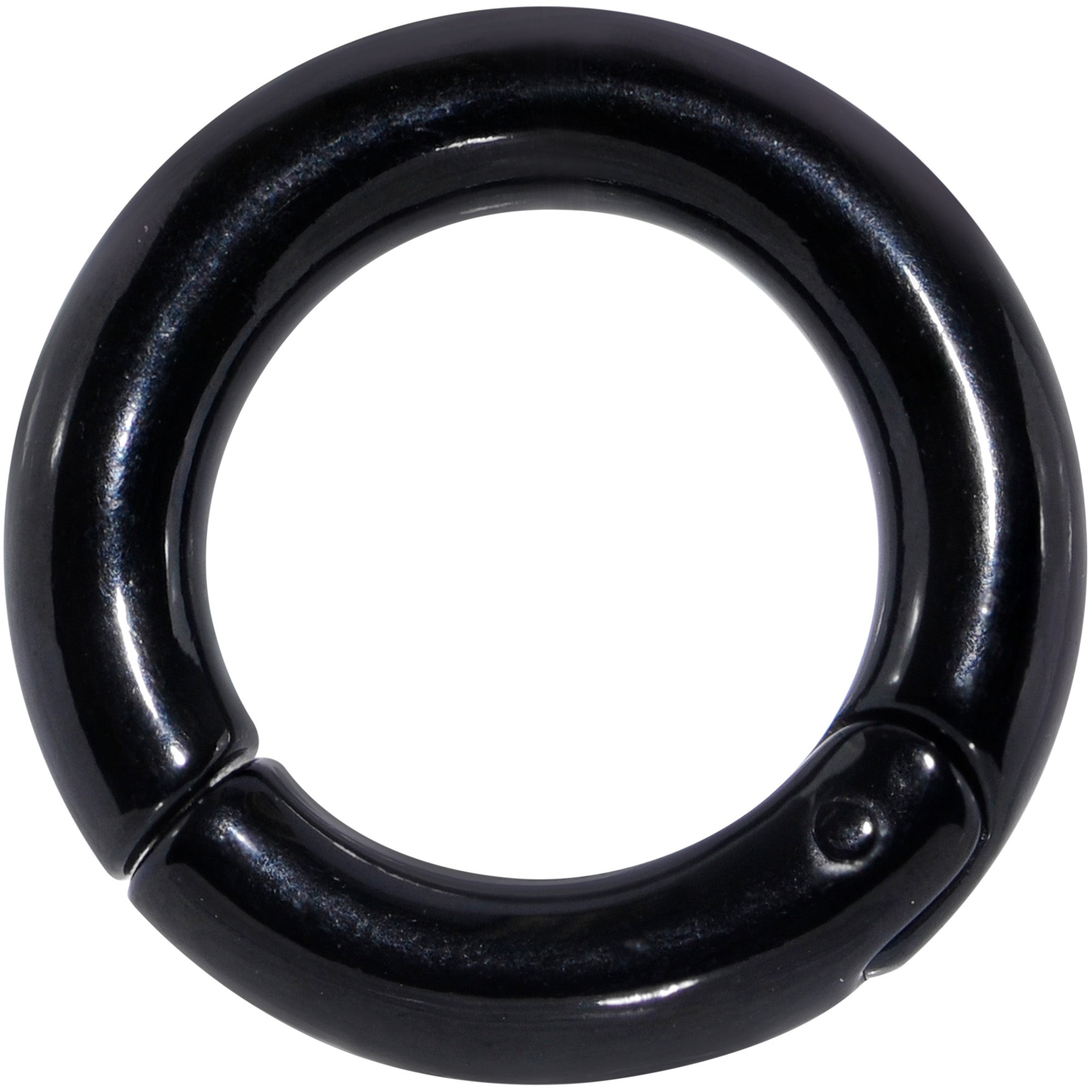 4 Gauge 5/8 Black PVD Steel Hinged Segment Ring