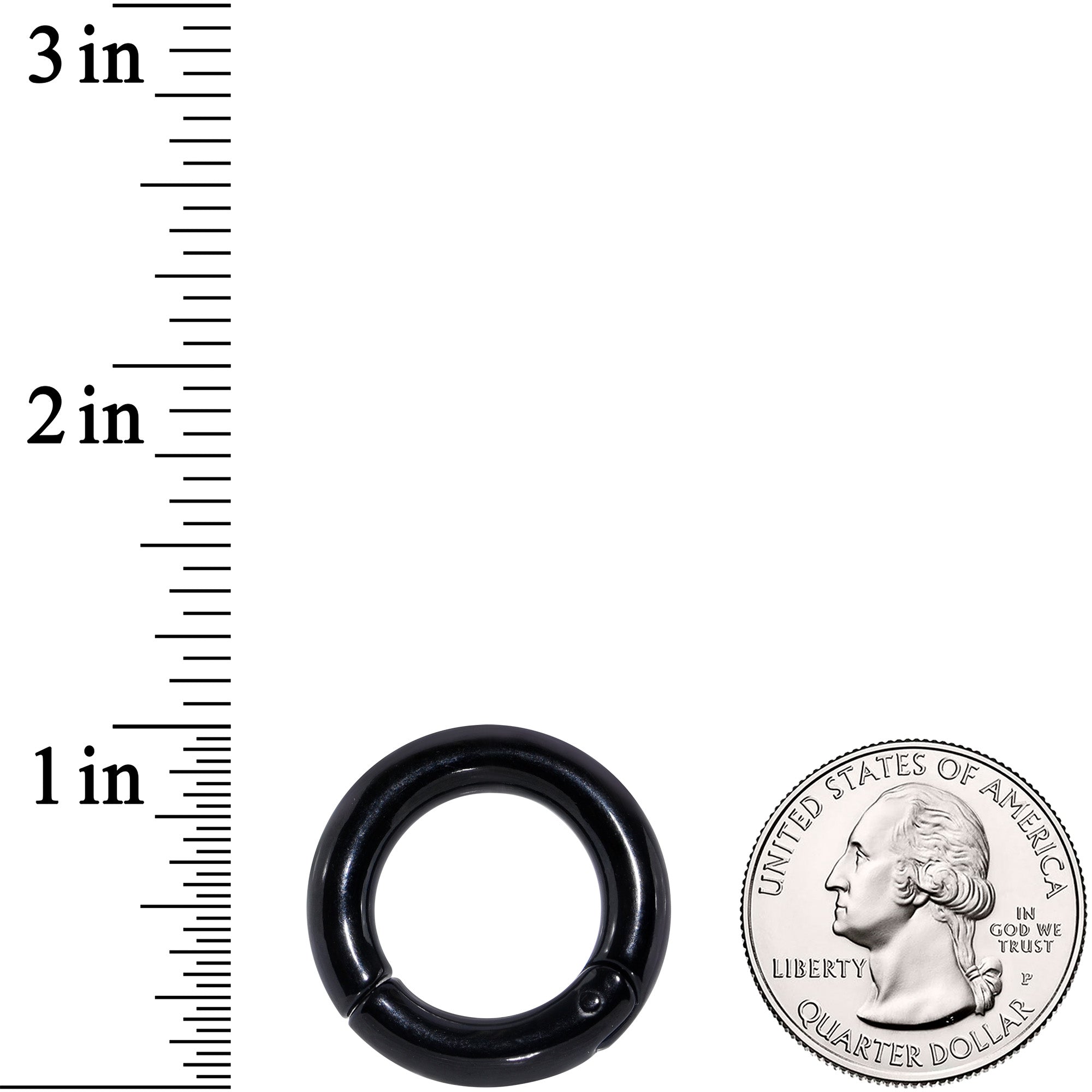 4 Gauge 5/8 Black PVD Steel Hinged Segment Ring