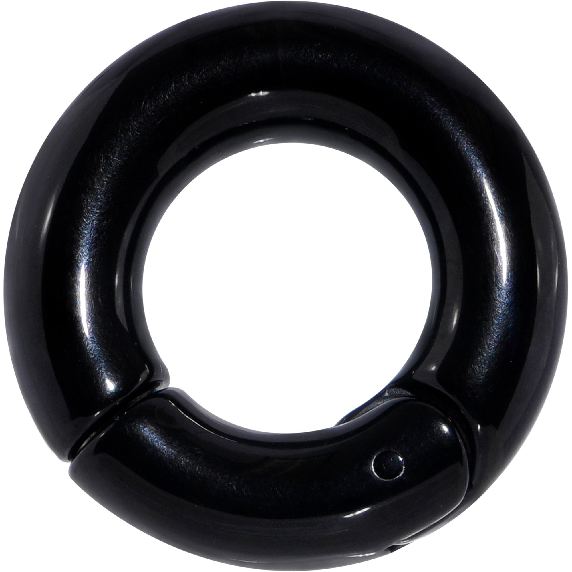 2 Gauge 1/2 Black PVD Steel Hinged Segment Ring