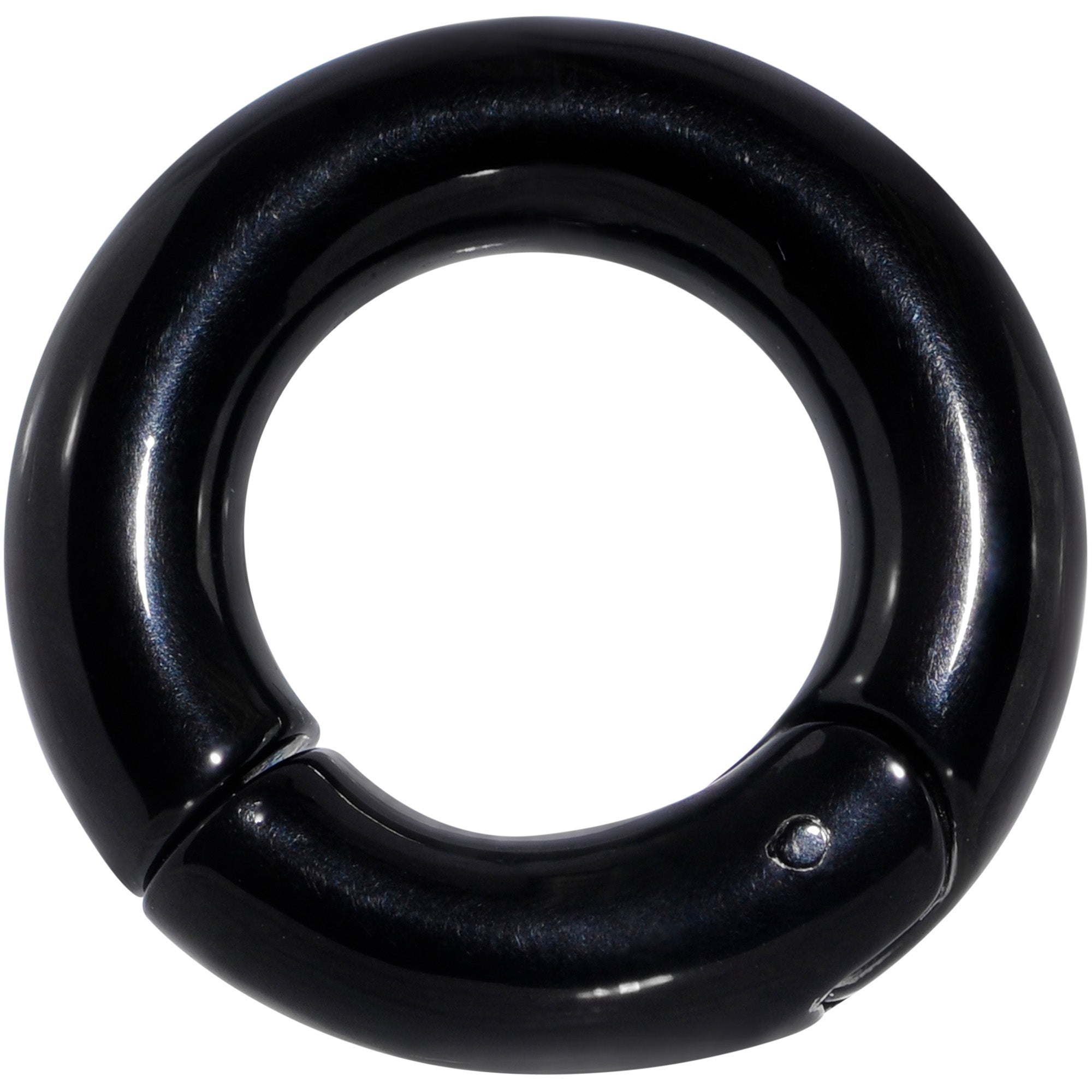 2 Gauge 9/16 Black PVD Steel Hinged Segment Ring