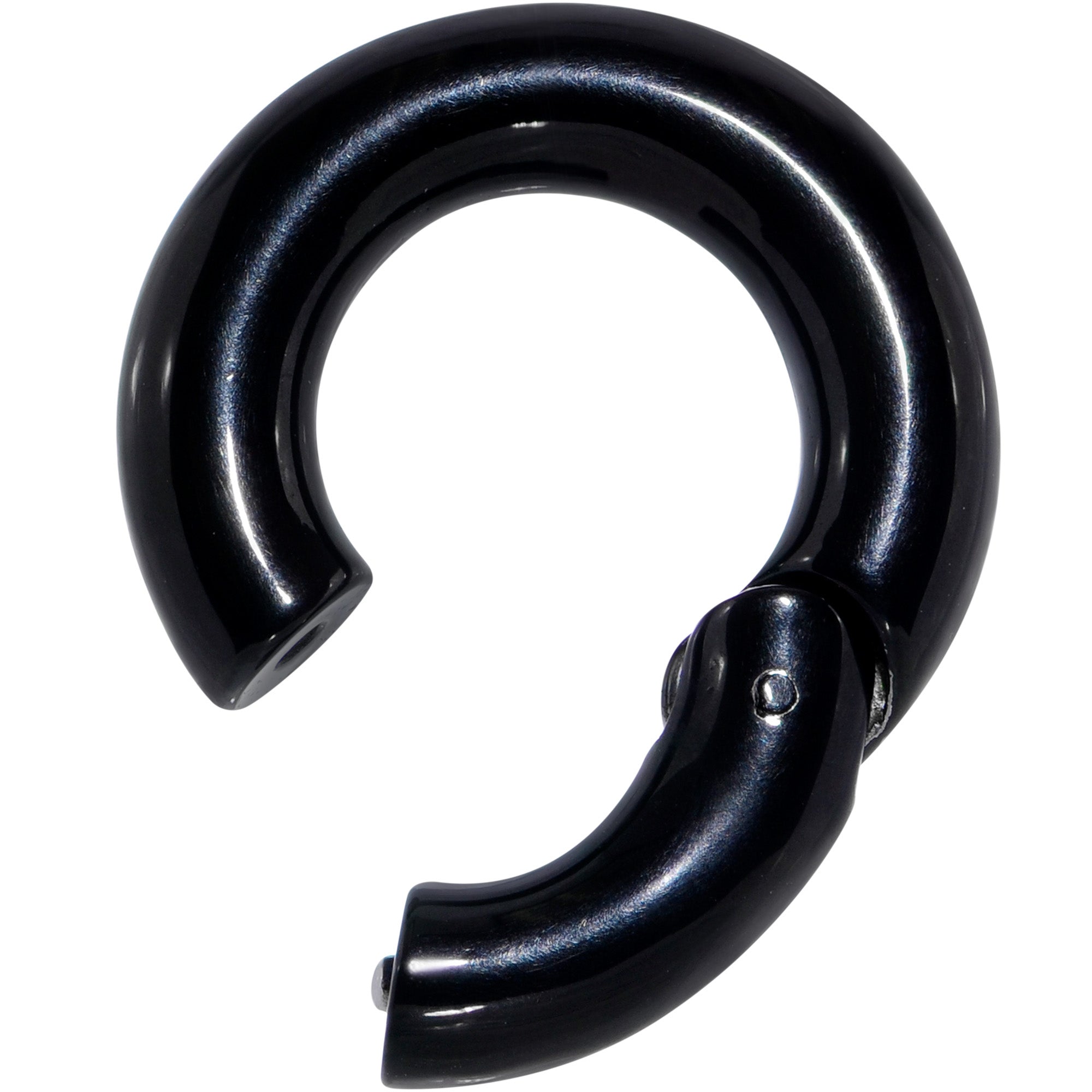 2 Gauge 9/16 Black PVD Steel Hinged Segment Ring