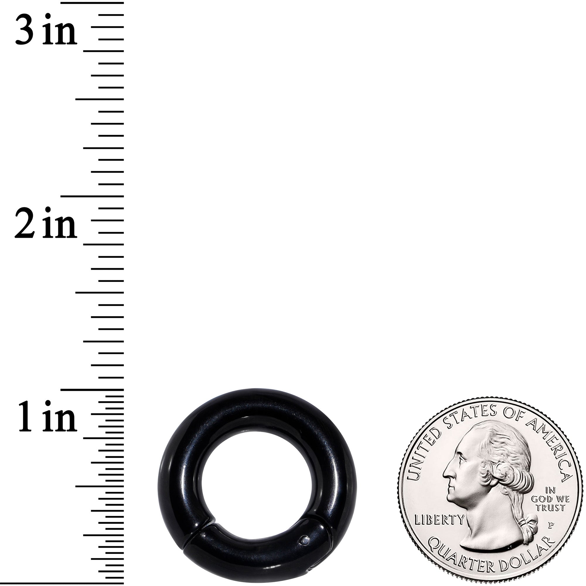 2 Gauge 9/16 Black PVD Steel Hinged Segment Ring