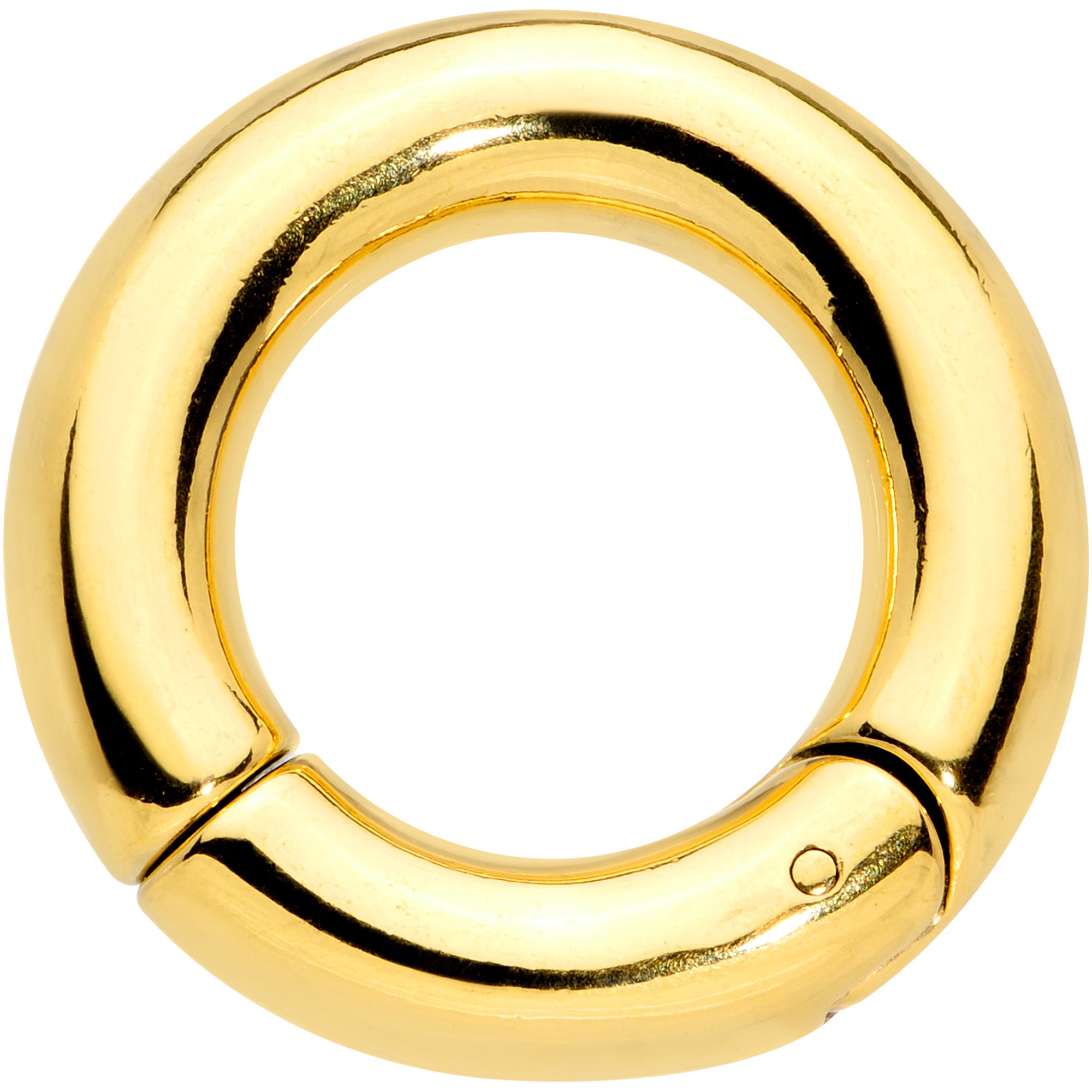 2 Gauge 5/8 Gold Tone PVD Steel Hinged Segment Ring