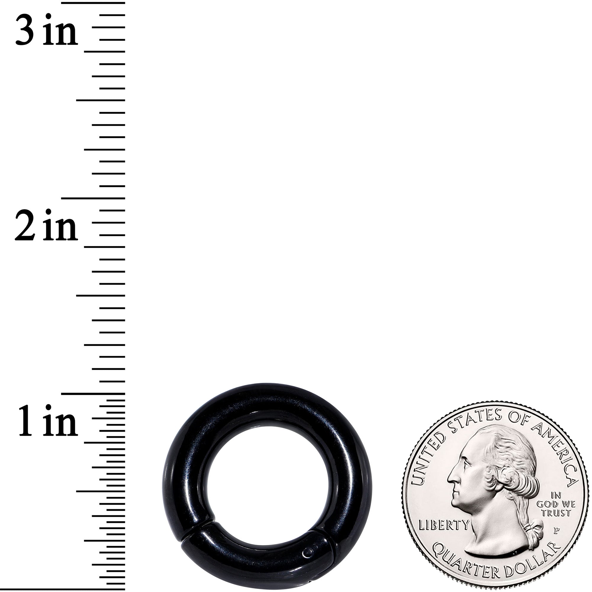 2 Gauge 5/8 Black PVD Steel Hinged Segment Ring