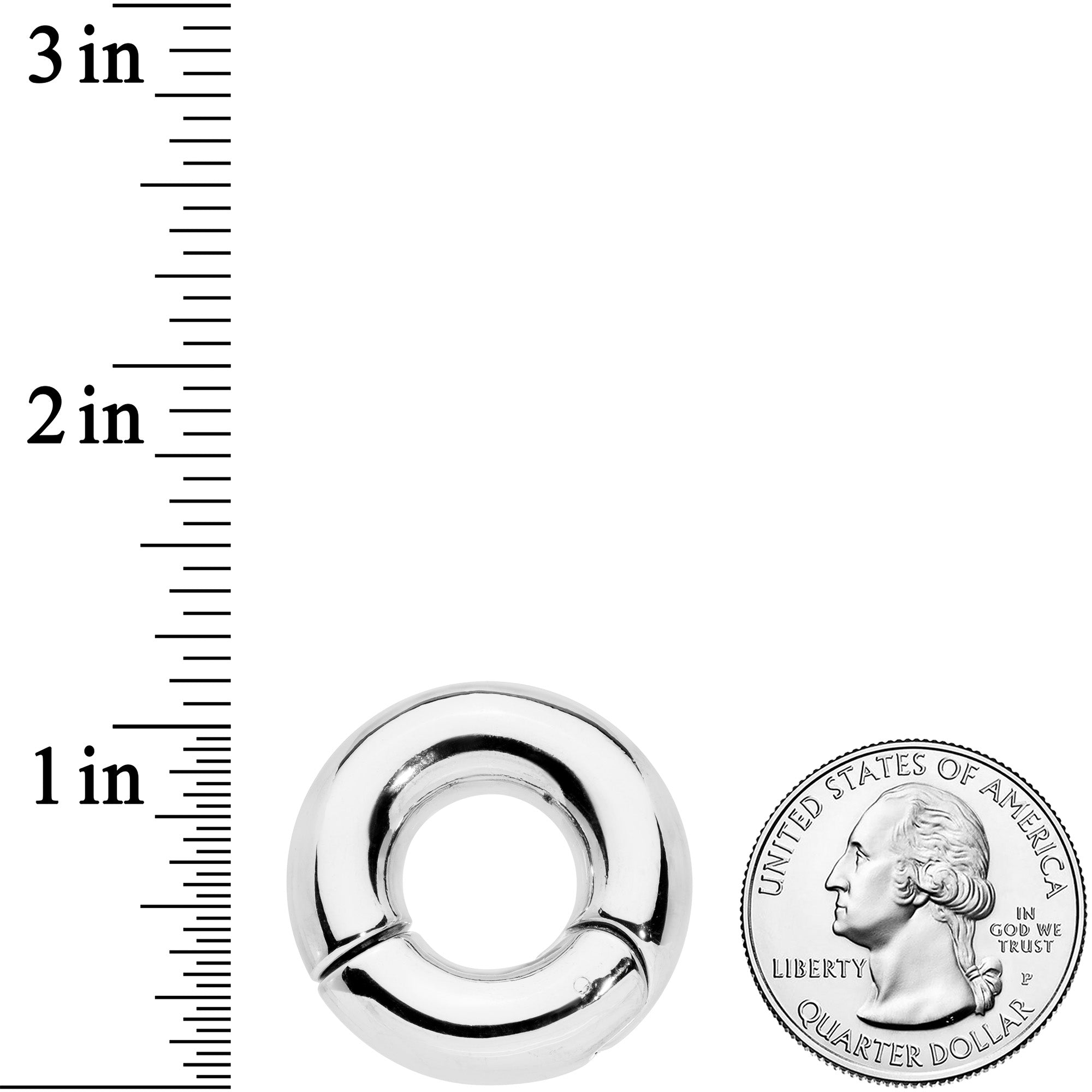 0 Gauge 1/2 Stainless Steel Hinged Segment Ring