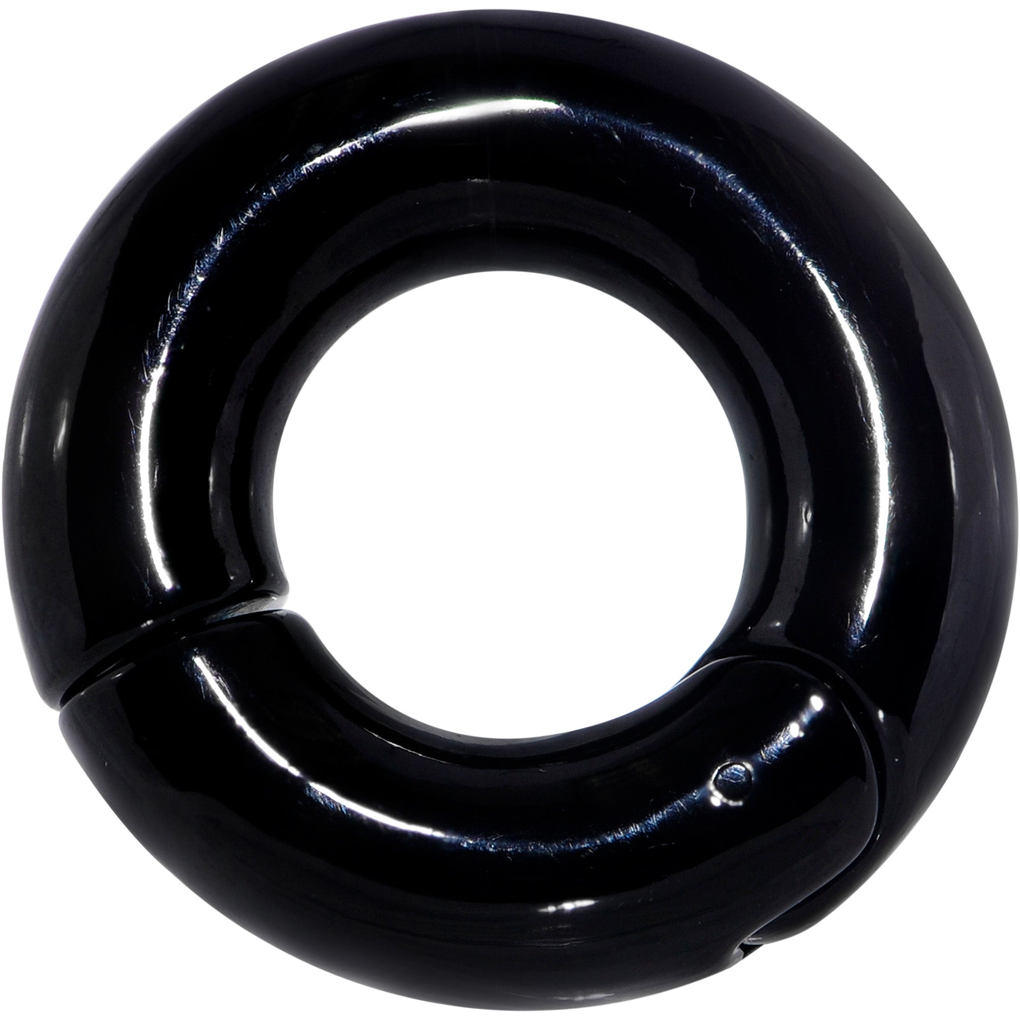 0 Gauge 9/16 Black PVD Steel Hinged Segment Ring