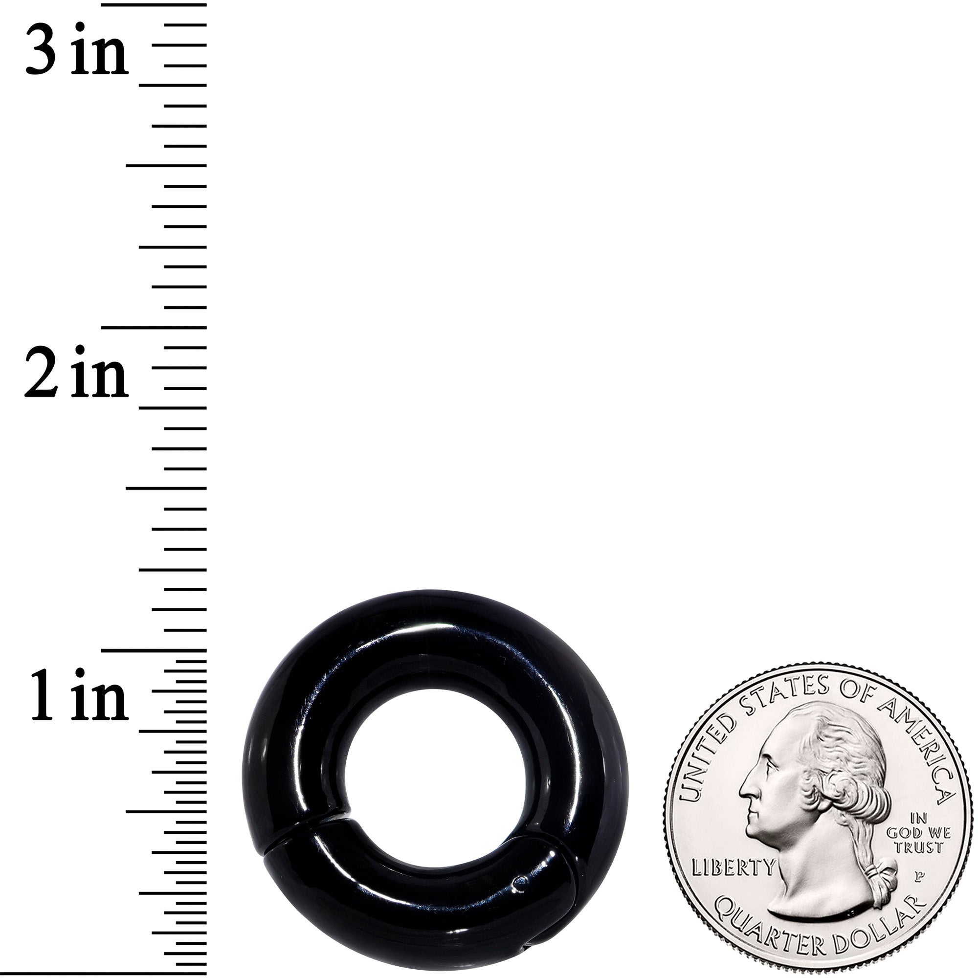 0 Gauge 9/16 Black PVD Steel Hinged Segment Ring