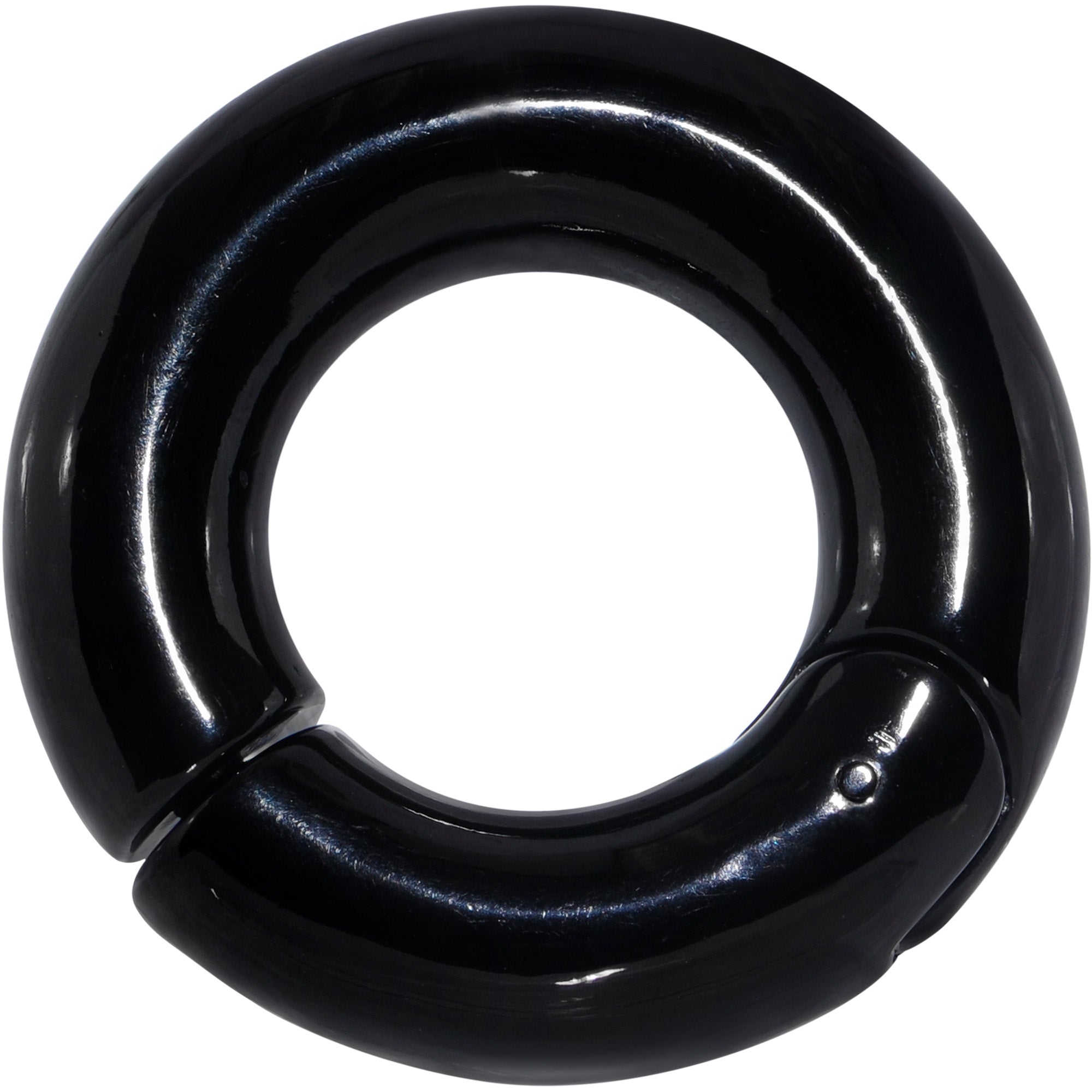 0 Gauge 5/8 Black PVD Steel Hinged Segment Ring