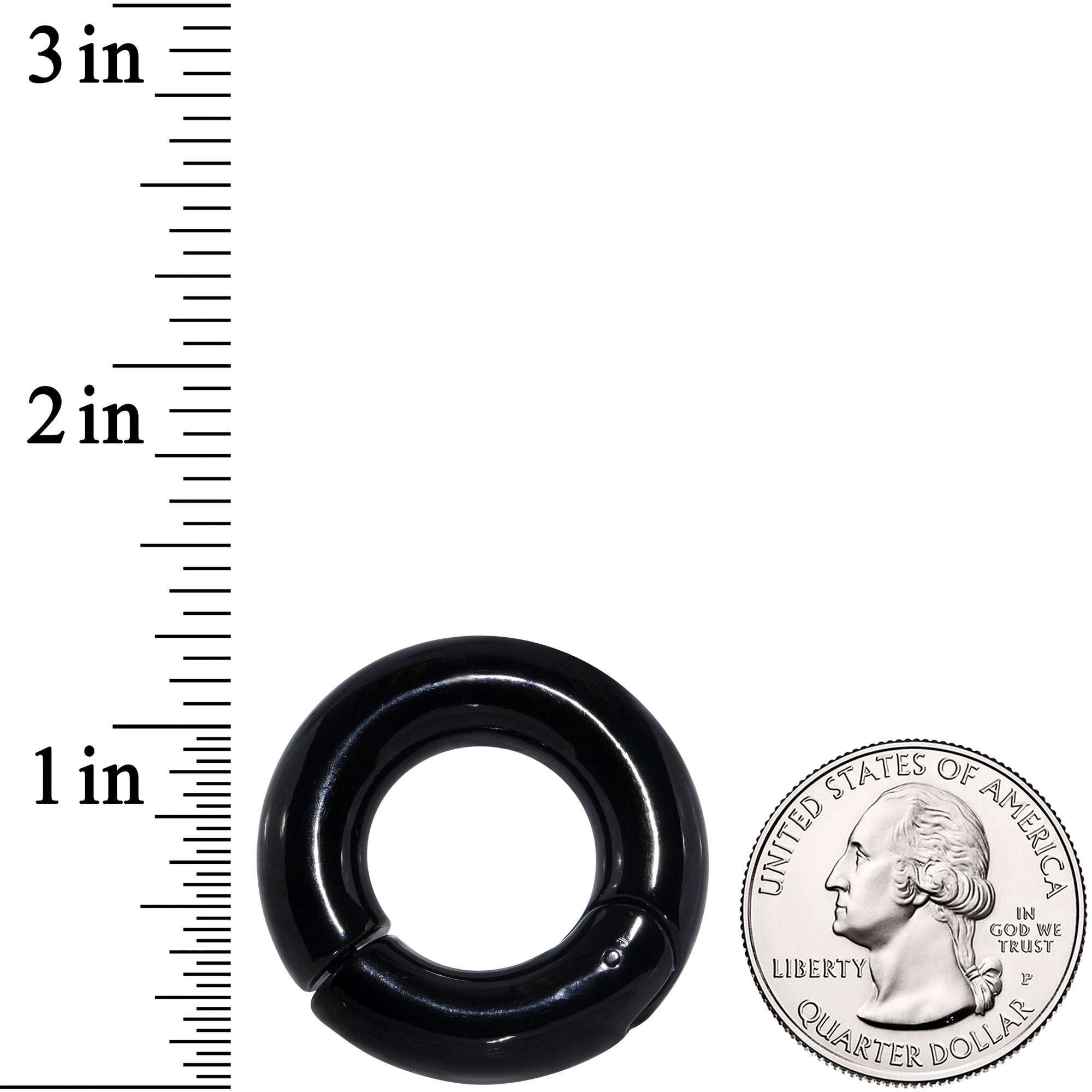 0 Gauge 5/8 Black PVD Steel Hinged Segment Ring