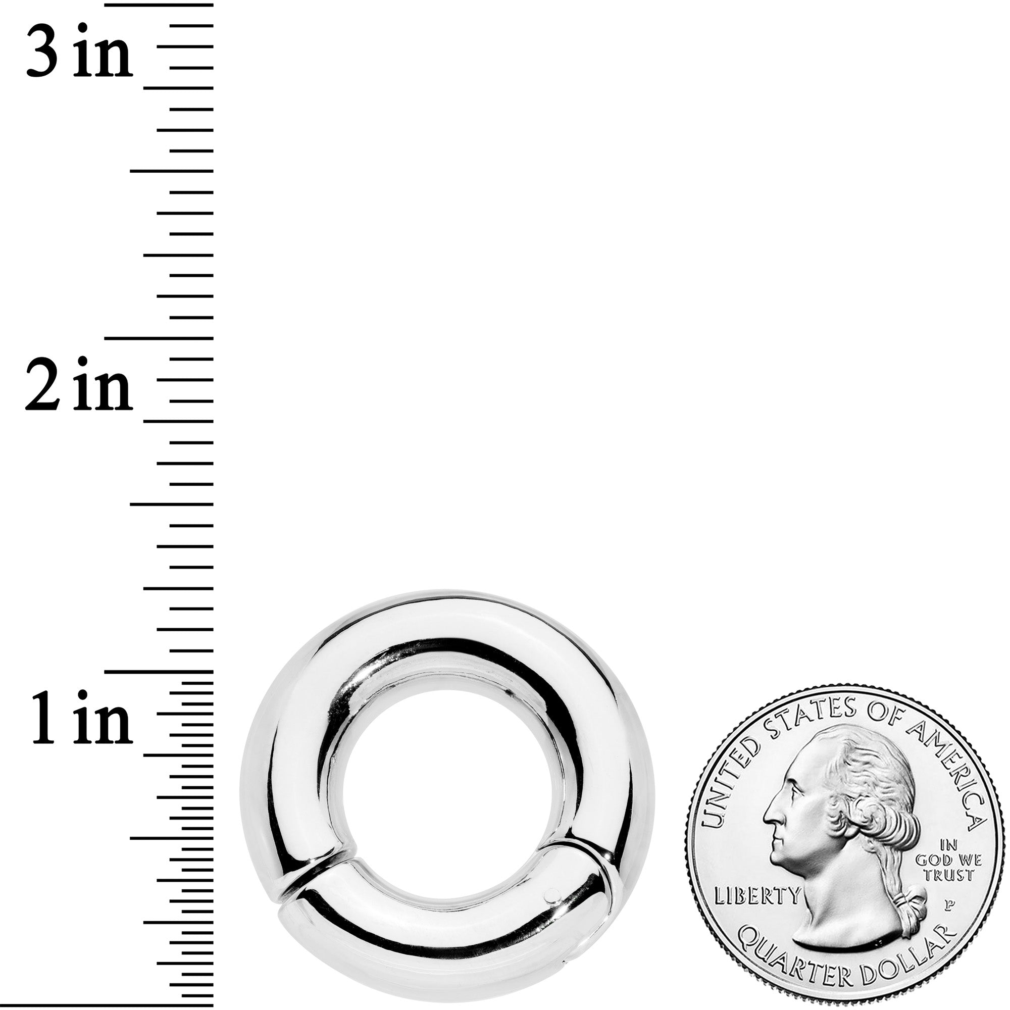 0 Gauge 5/8 Stainless Steel Hinged Segment Ring