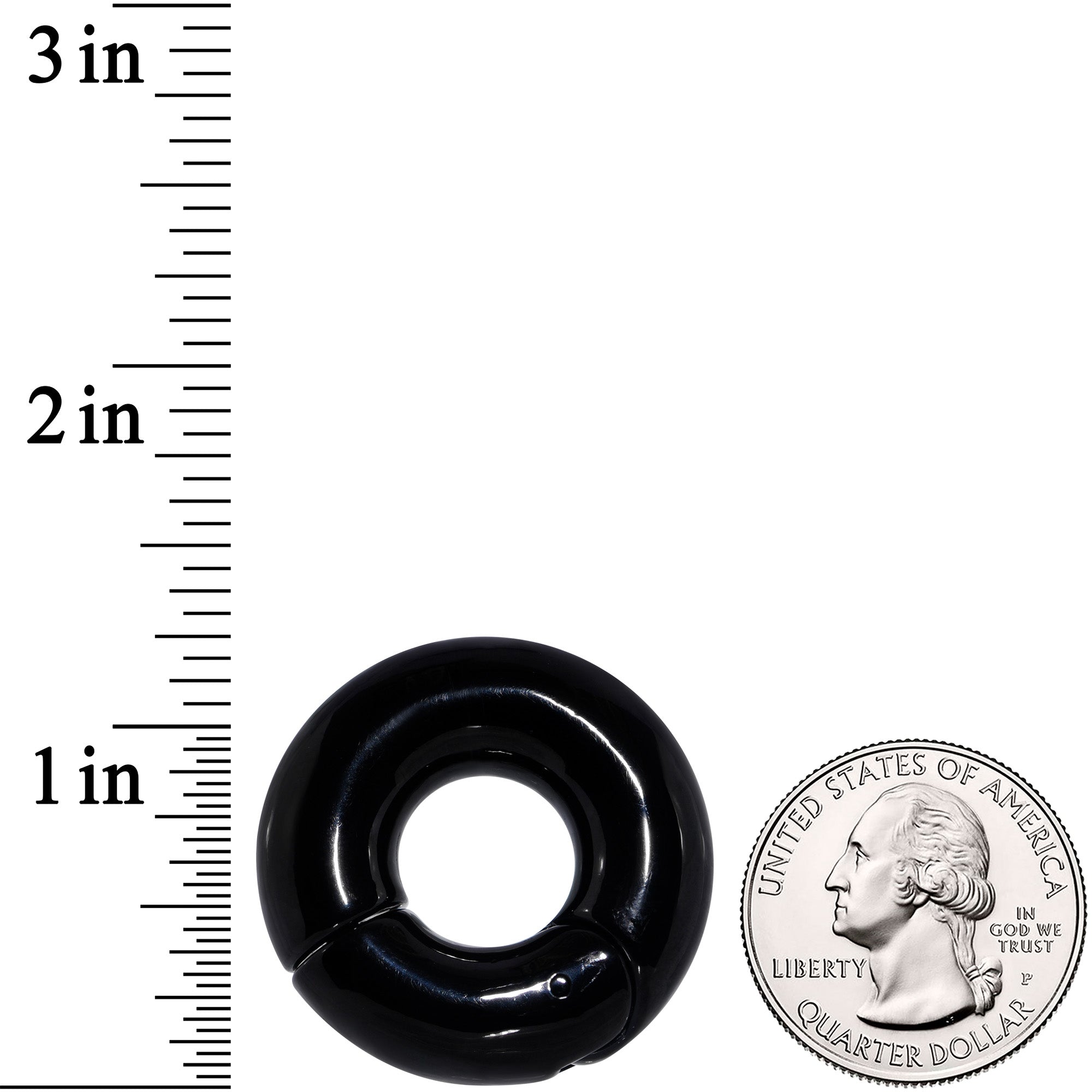 00 Gauge 9/16 Black PVD Steel Hinged Segment Ring