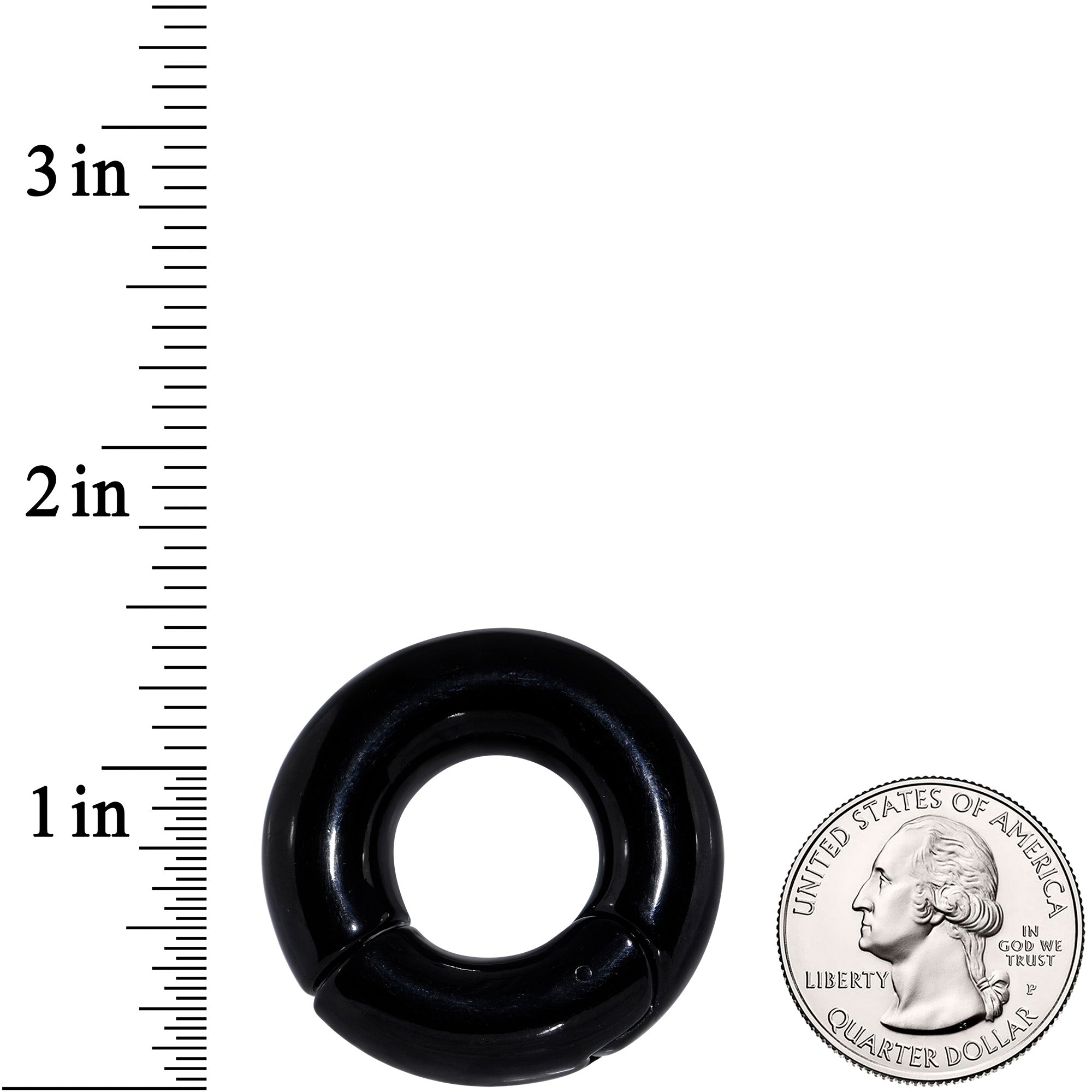 00 Gauge 5/8 Black PVD Steel Hinged Segment Ring