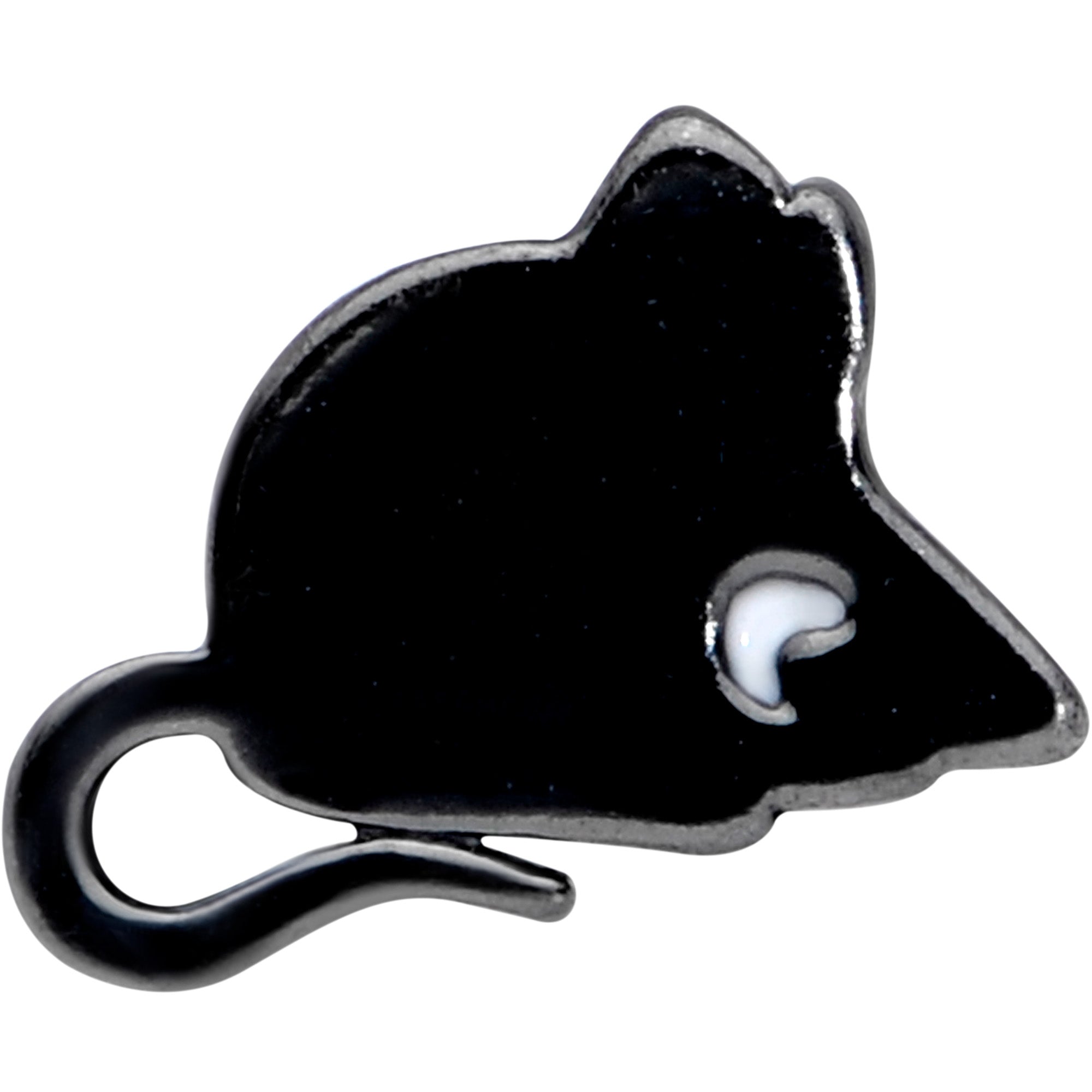 16 Gauge 1/4 Black Mouse Cartilage Tragus Earring