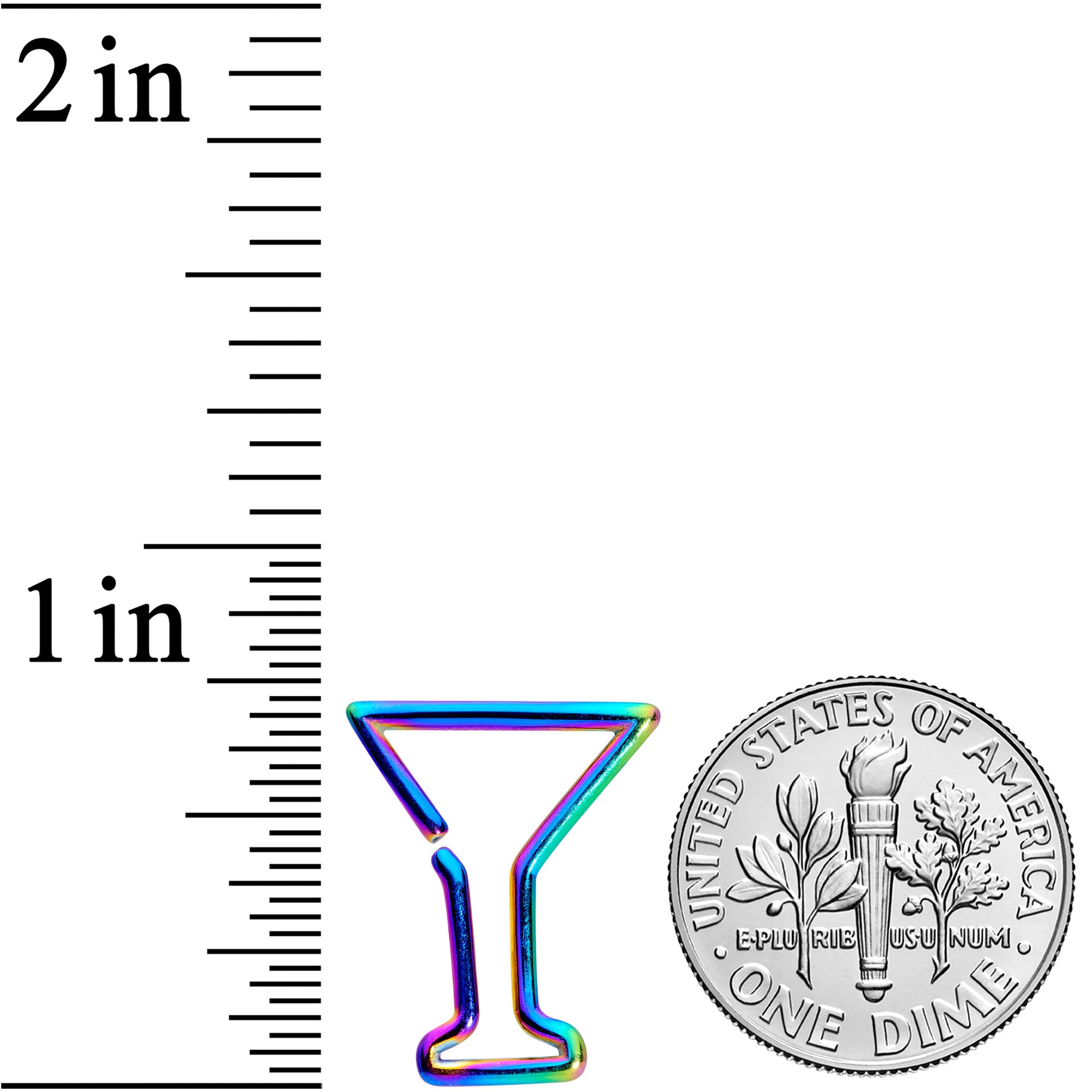 16 Gauge 5/16 Rainbow Plated Bottoms Up Wine Glass Closure Ring