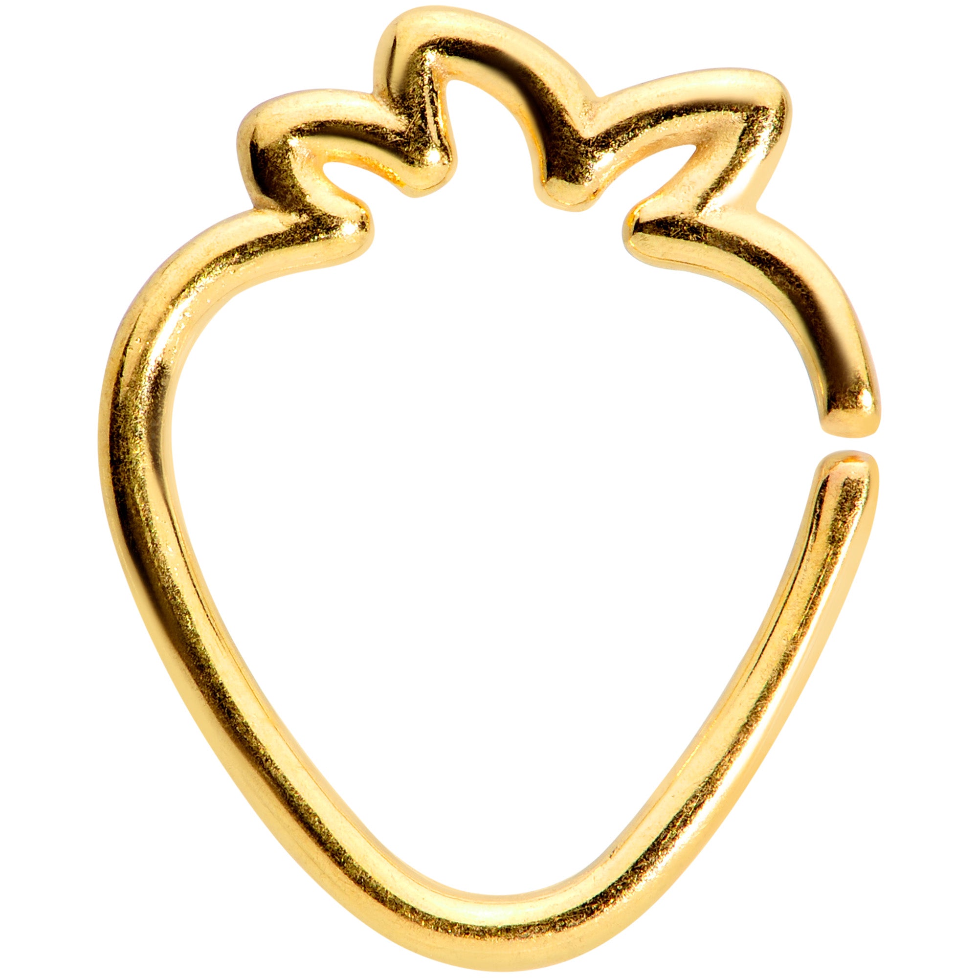 16 Gauge 5/16 Gold Tone Fruit Strawberry Closure Ring