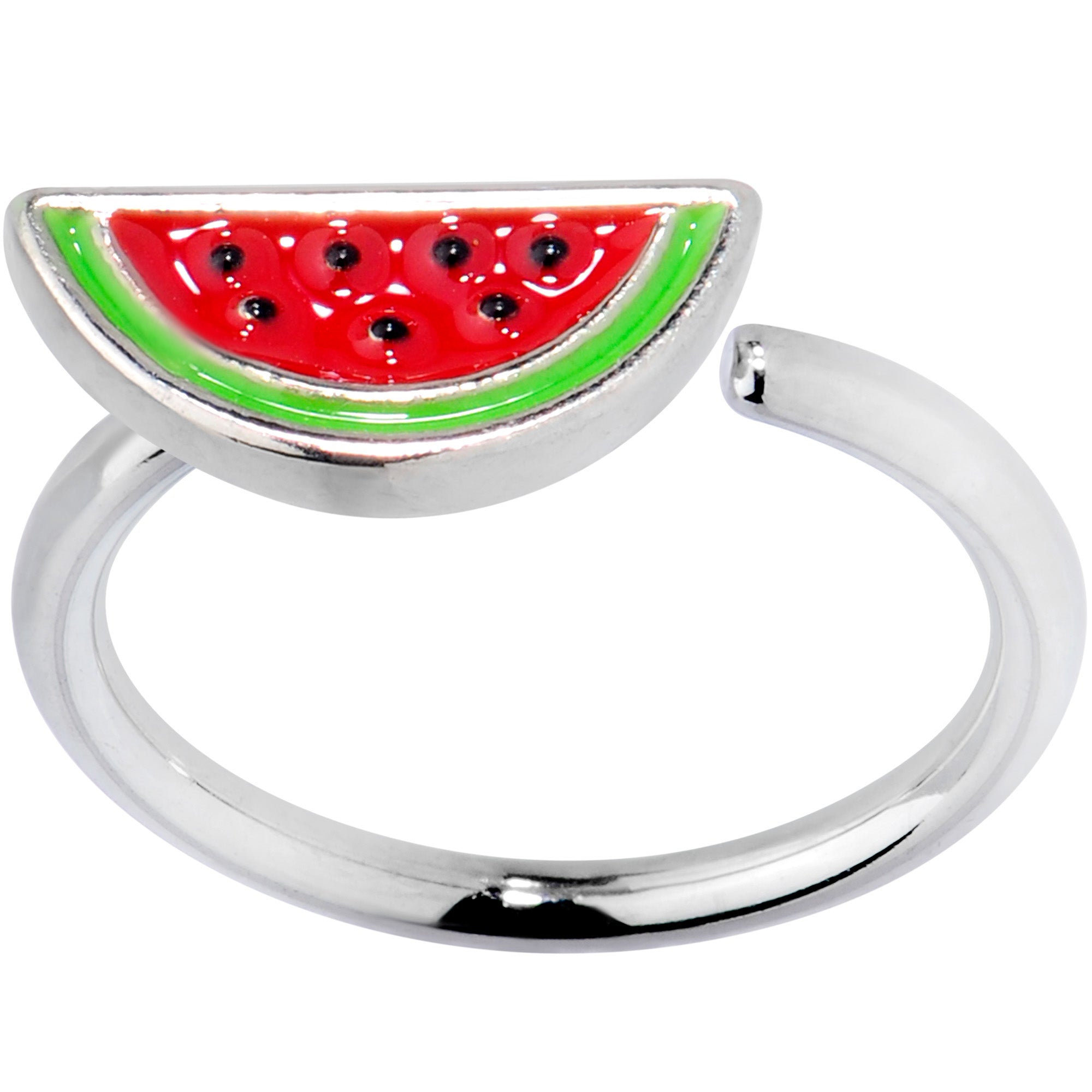 18 Gauge 3/8 Red Green Juicy Watermelon Fruit Nose Hoop