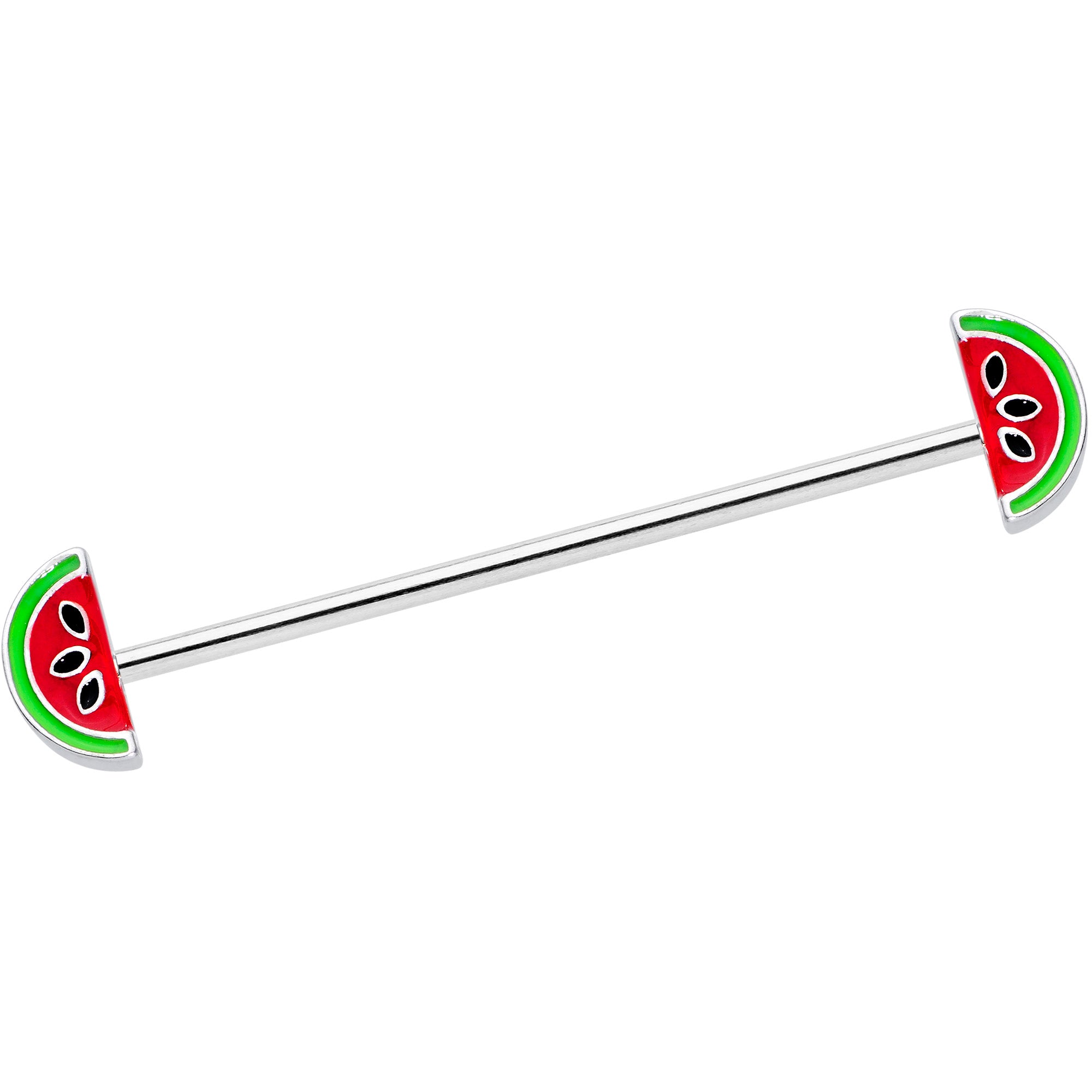 14 Gauge Red Green Juicy Watermelon Industrial Barbell 38mm