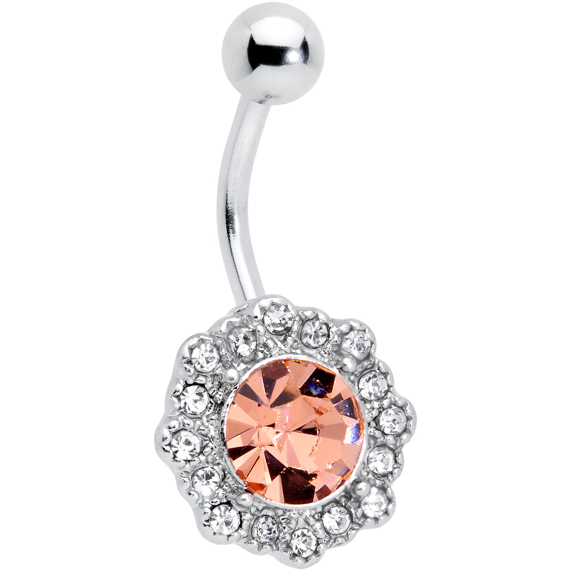 Clear Pink Gem Rococo Reverie Belly Ring