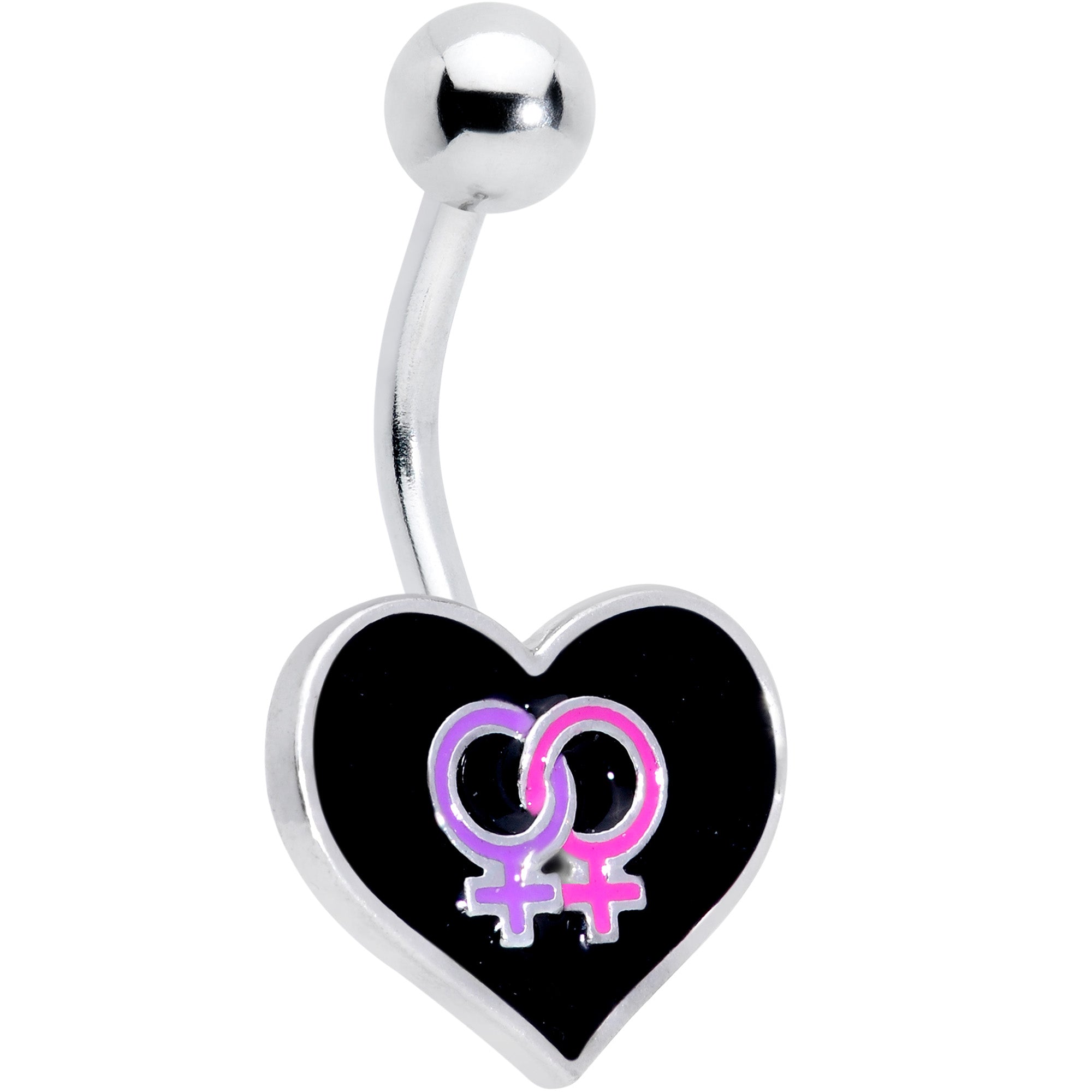 Lesbian Love Heart Belly Ring