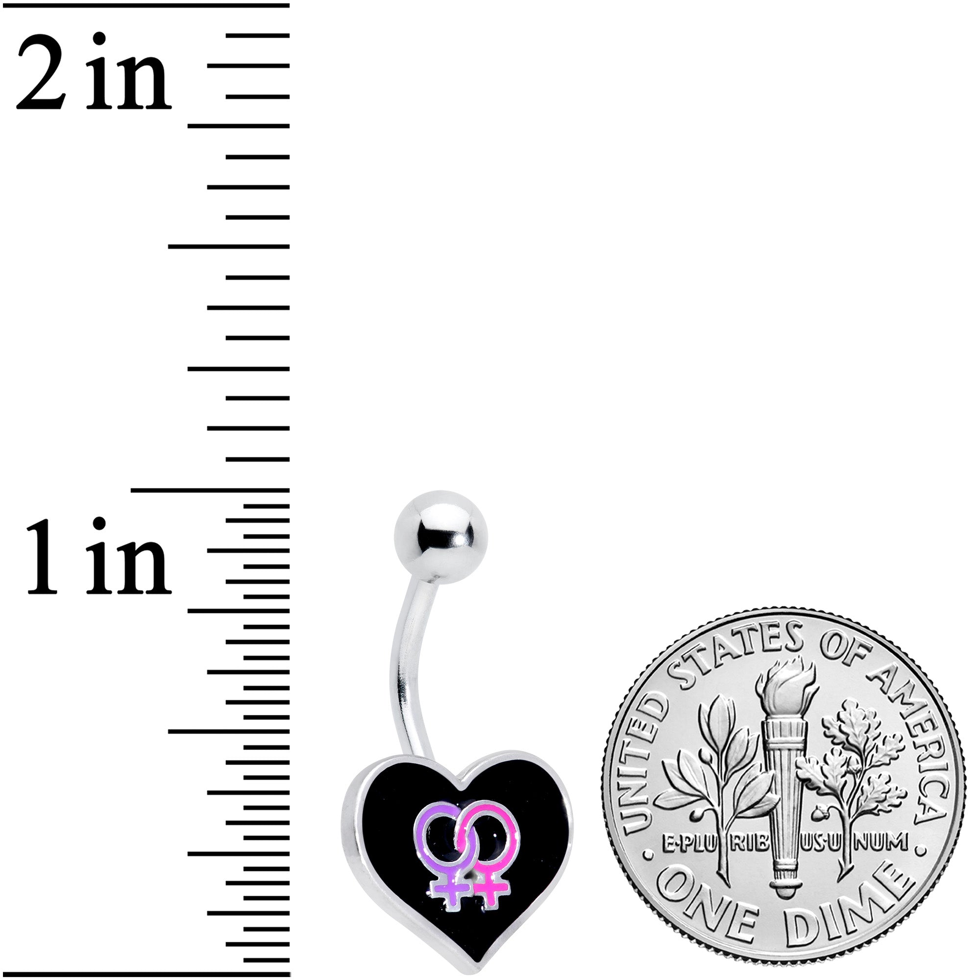 Lesbian Love Heart Belly Ring