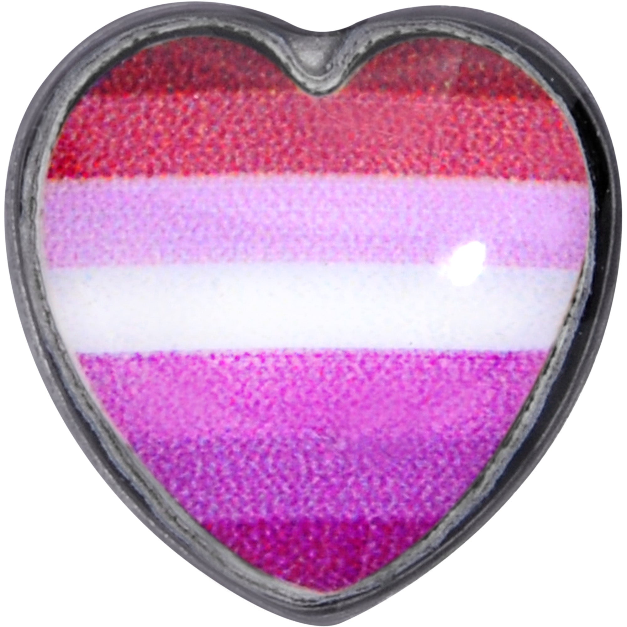 Lesbian Pride Heart Barbell Tongue Ring