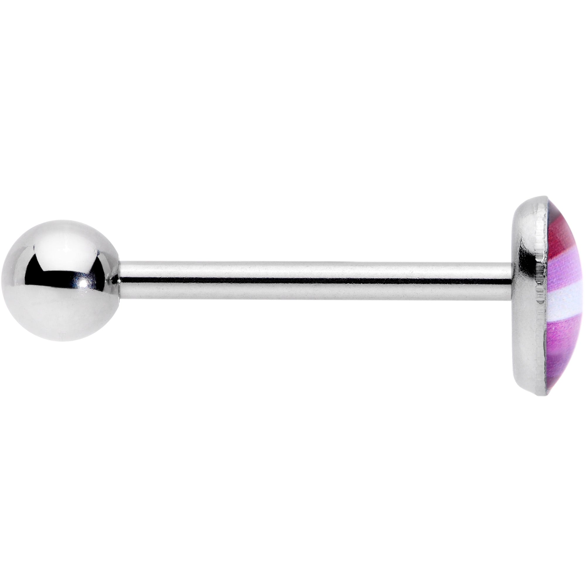 Lesbian Pride Heart Barbell Tongue Ring