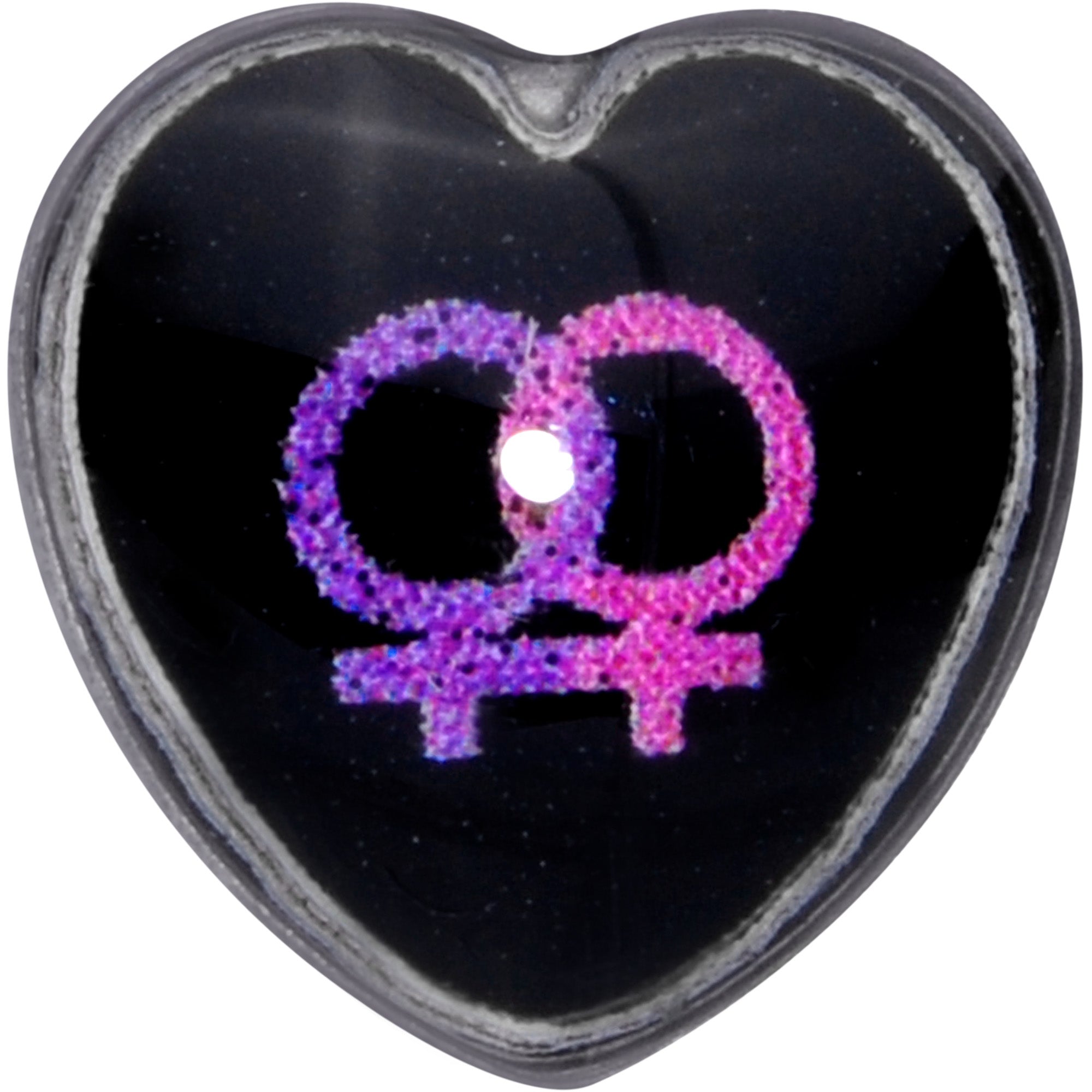 Lesbian Love Heart Barbell Tongue Ring