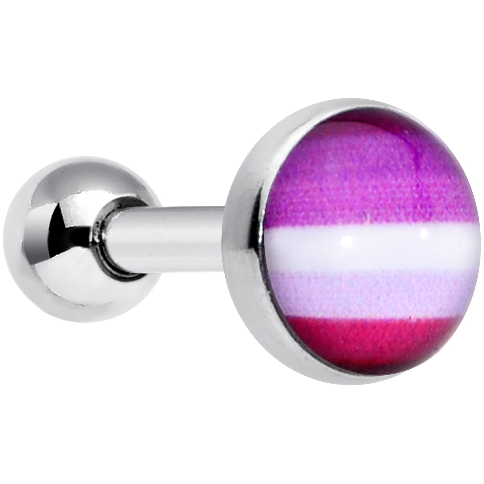 16 Gauge 1/4 Pink Red Lesbian Pride Cartilage Tragus Earring