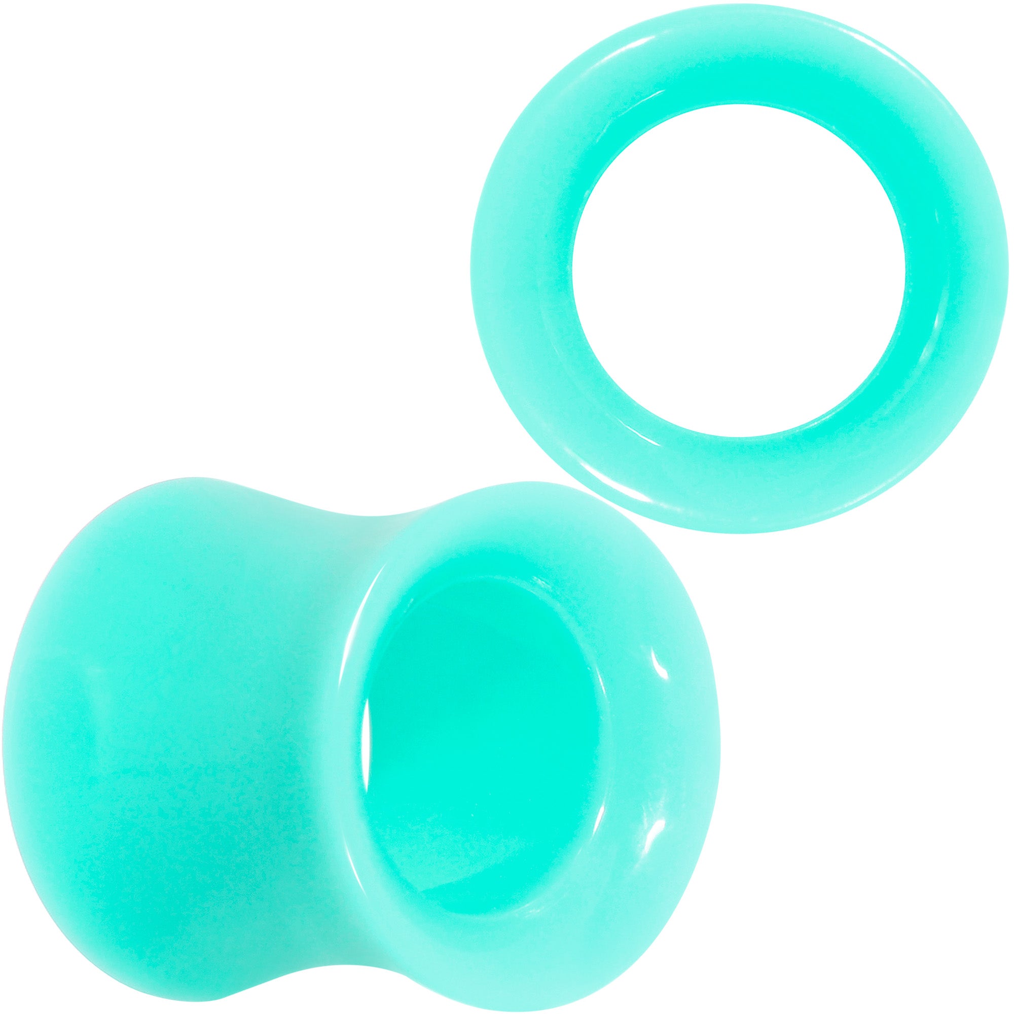 Aqua Acrylic UV Saddle Tunnel Plug Set 12mm to 26mm