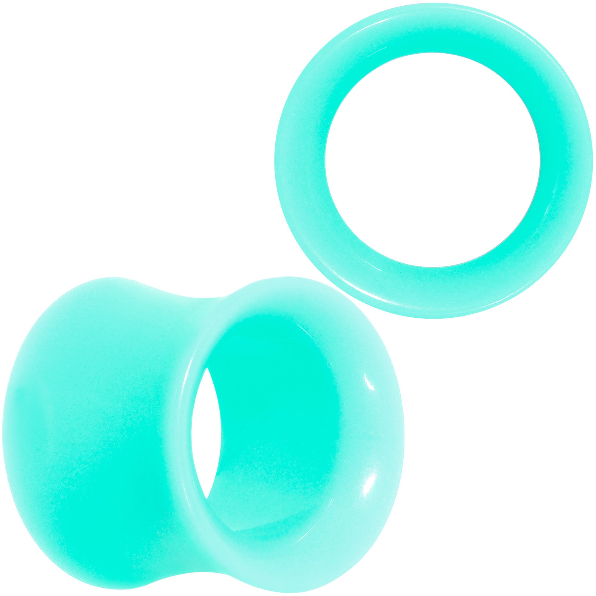 Aqua Acrylic UV Saddle Tunnel Plug Set 12mm to 26mm