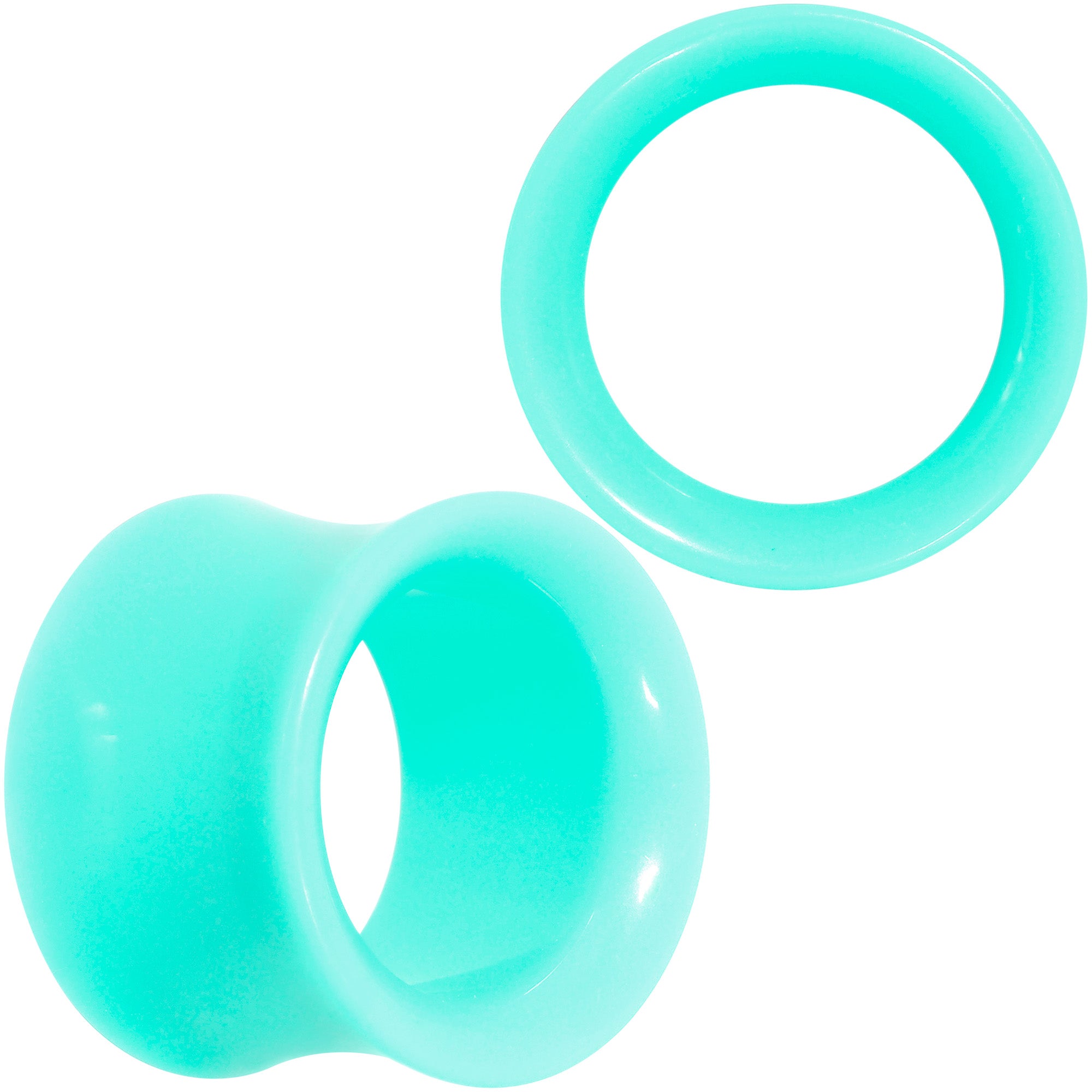 Aqua Acrylic UV Saddle Tunnel Plug Set 12mm to 26mm