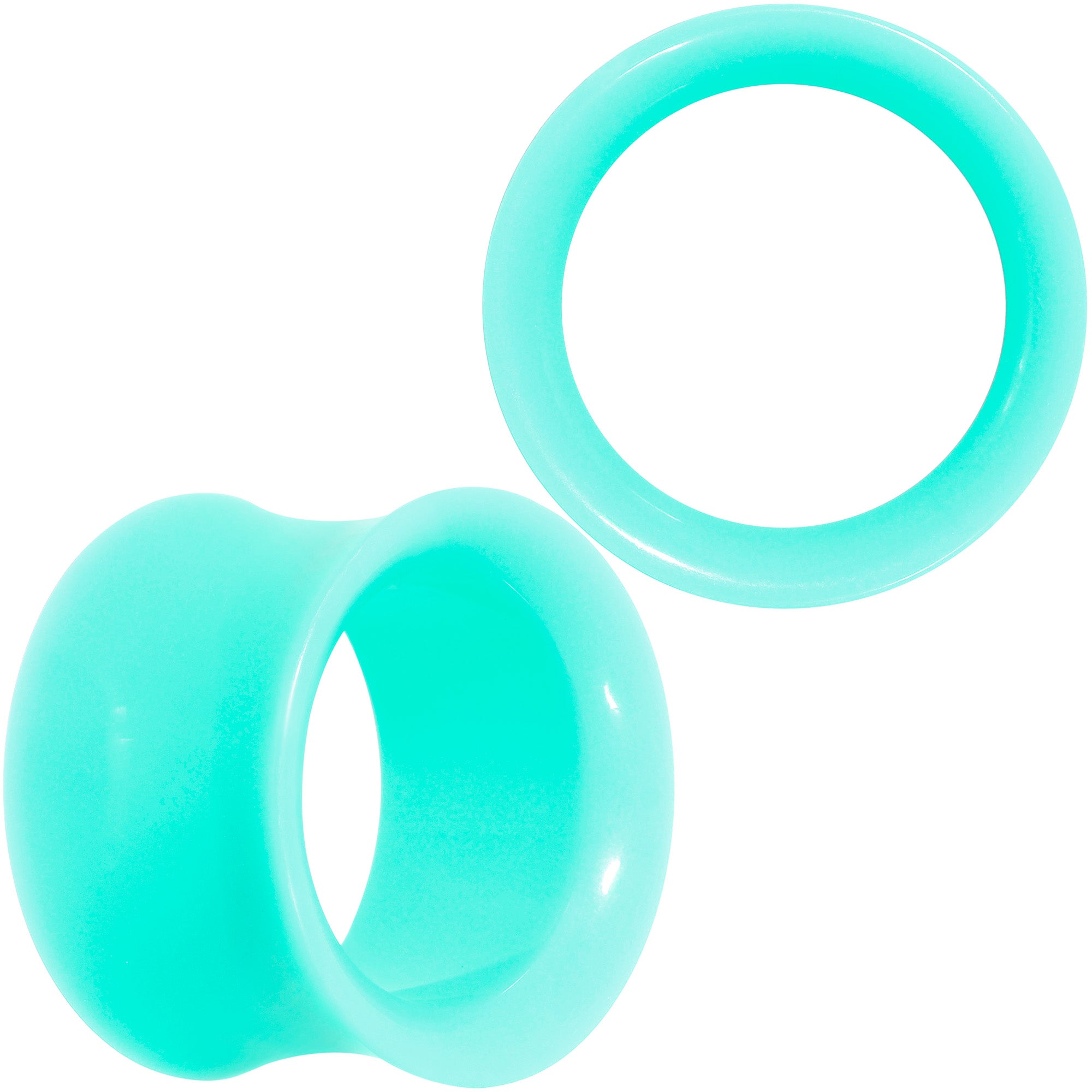 Aqua Acrylic UV Saddle Tunnel Plug Set 12mm to 26mm