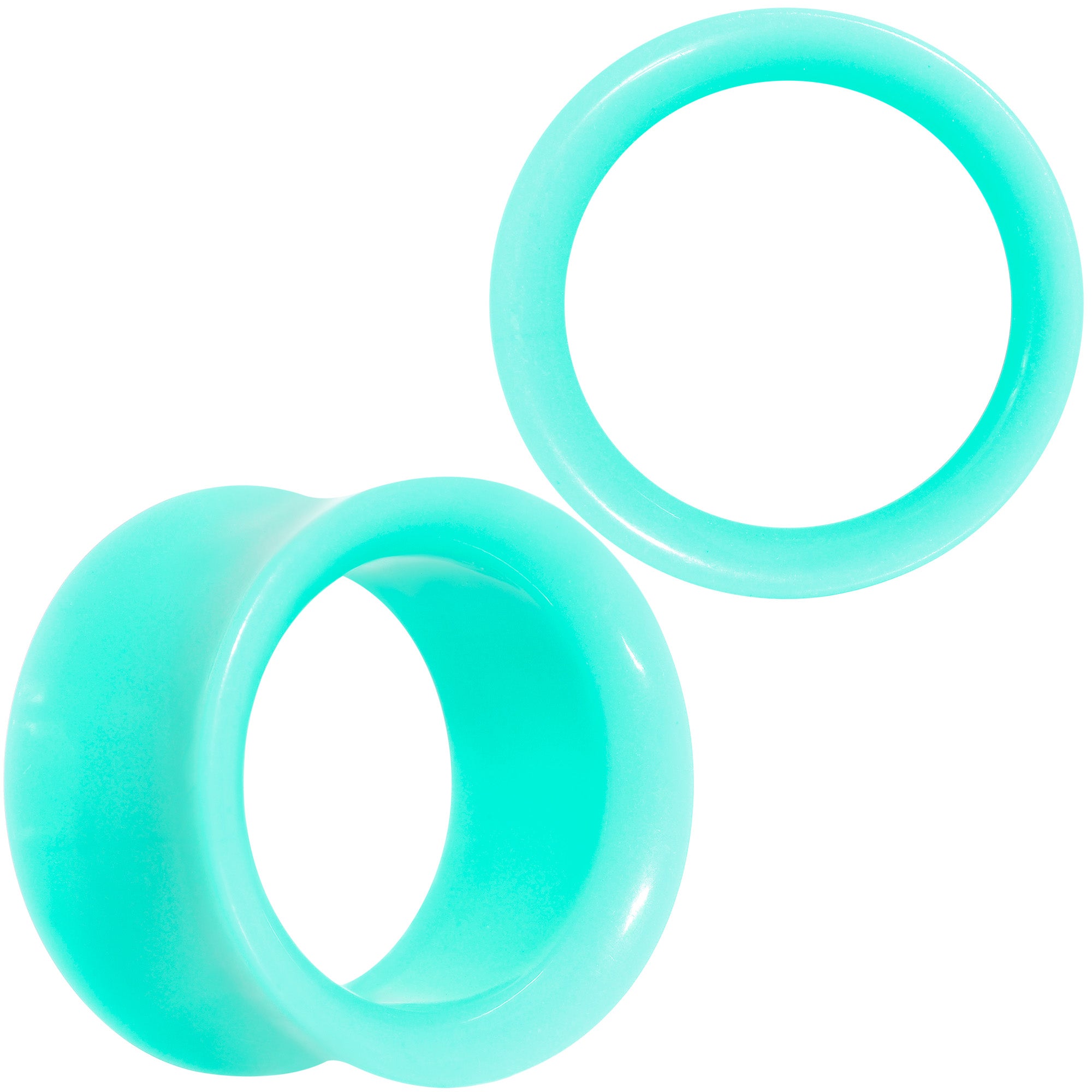 Aqua Acrylic UV Saddle Tunnel Plug Set 12mm to 26mm