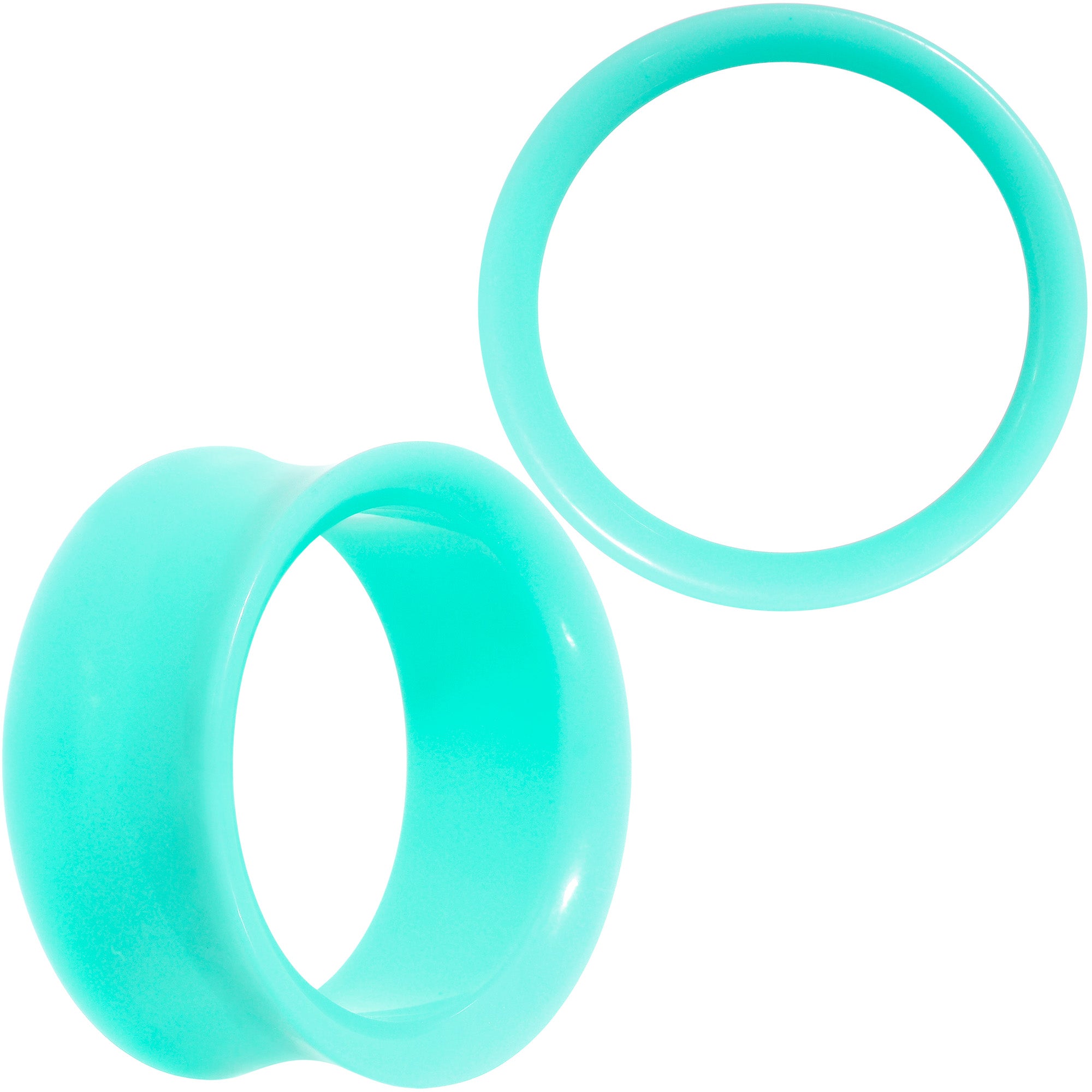 Aqua Acrylic UV Saddle Tunnel Plug Set 12mm to 26mm