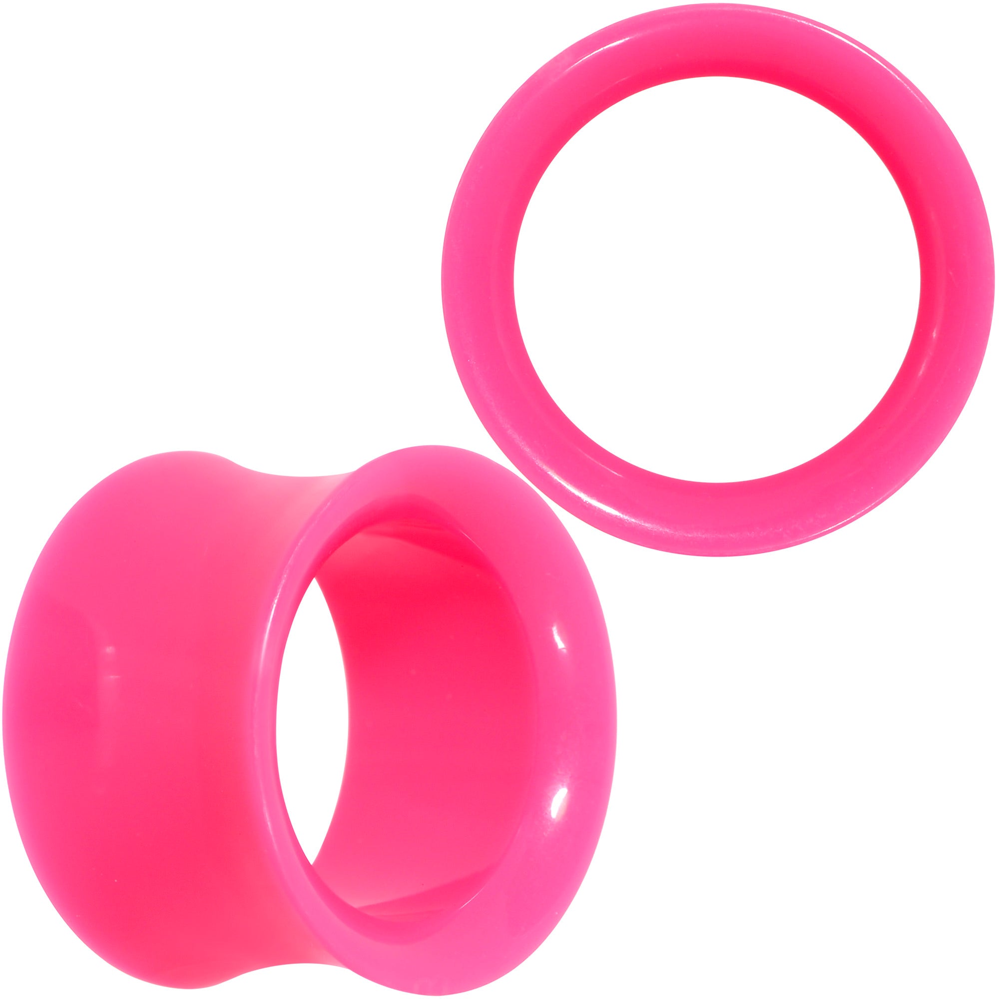 Pink Acrylic UV Saddle Tunnel Plug Set 12mm to 26mm