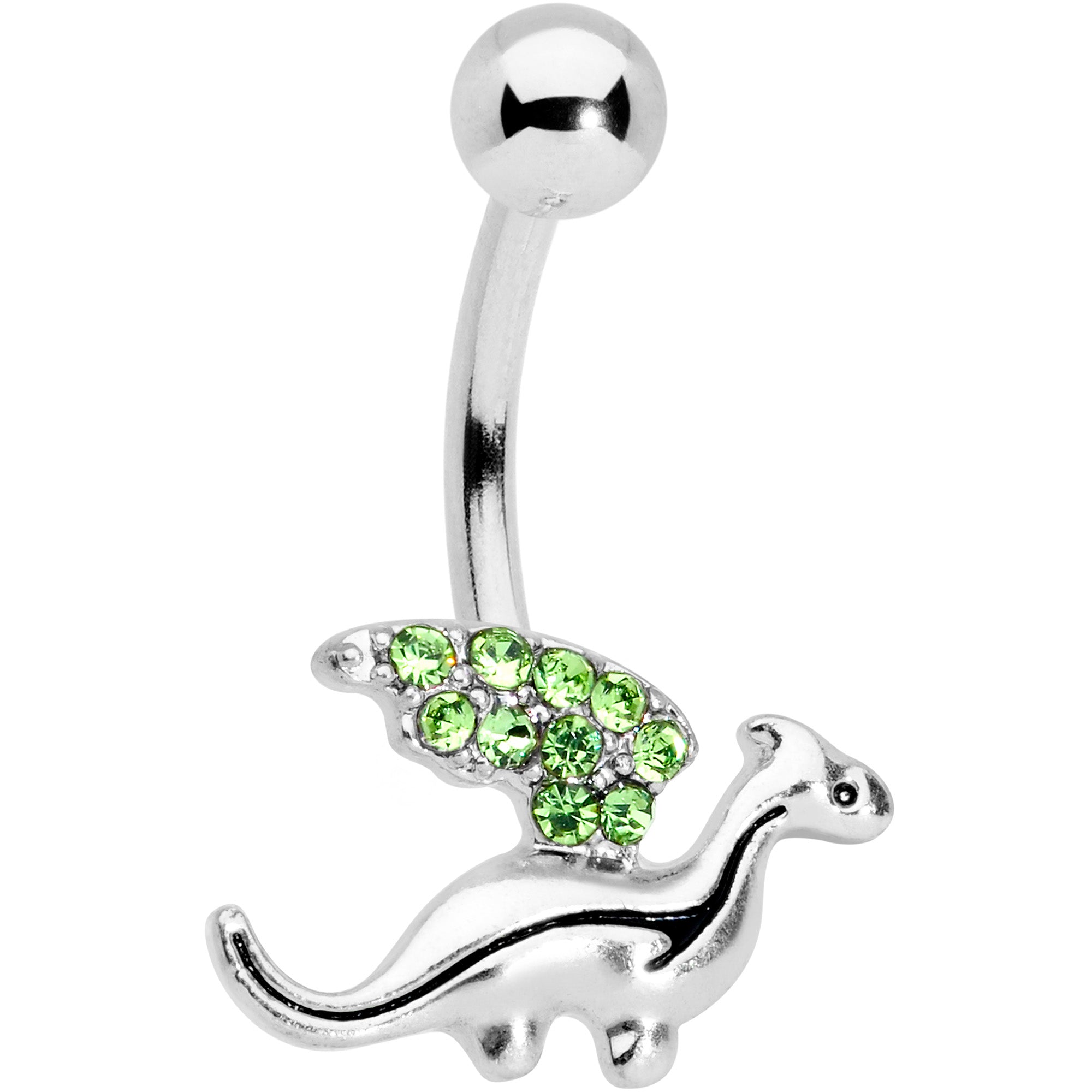 Green Gem Darling Dragon Belly Ring