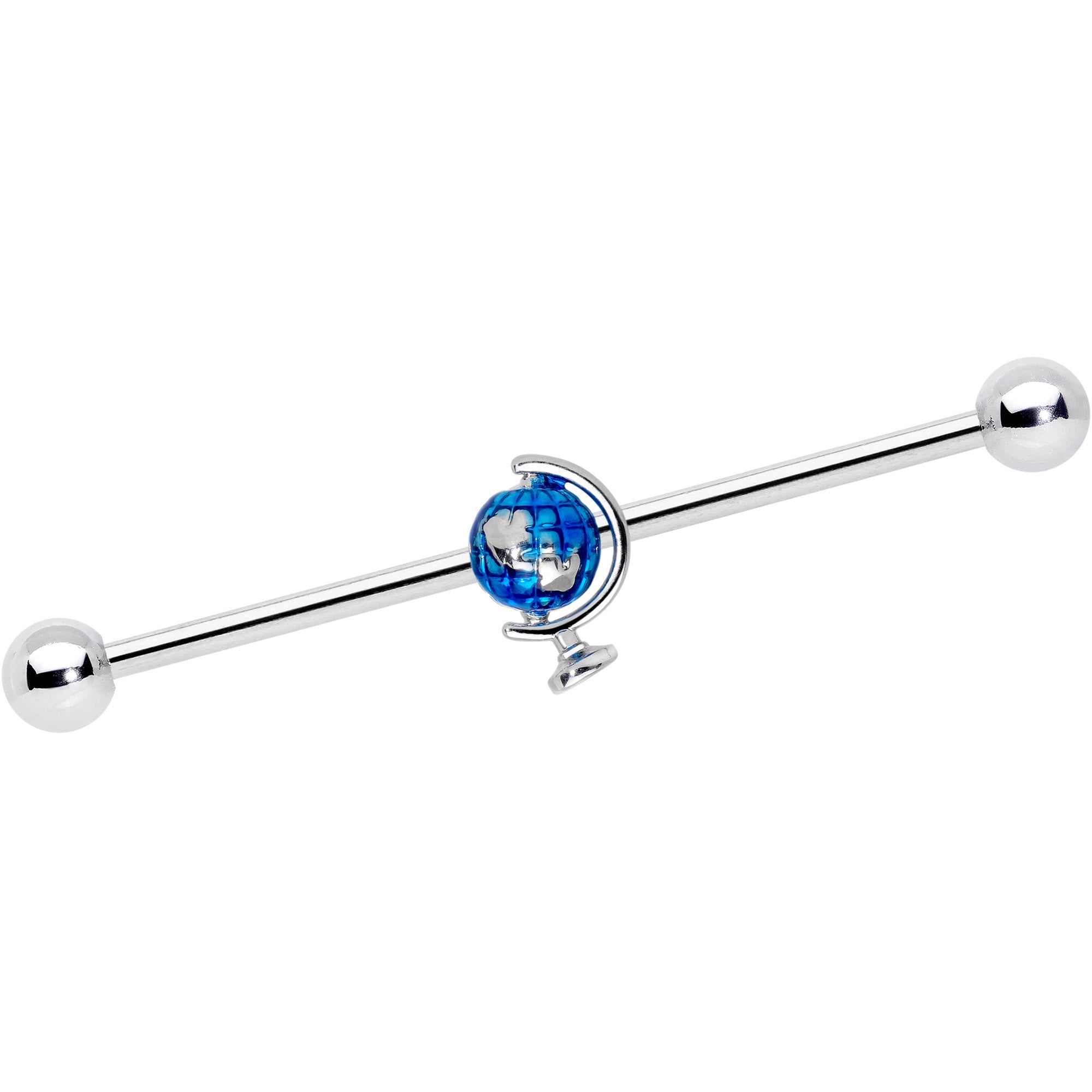 14 Gauge Globe Earth Industrial Barbell 38mm