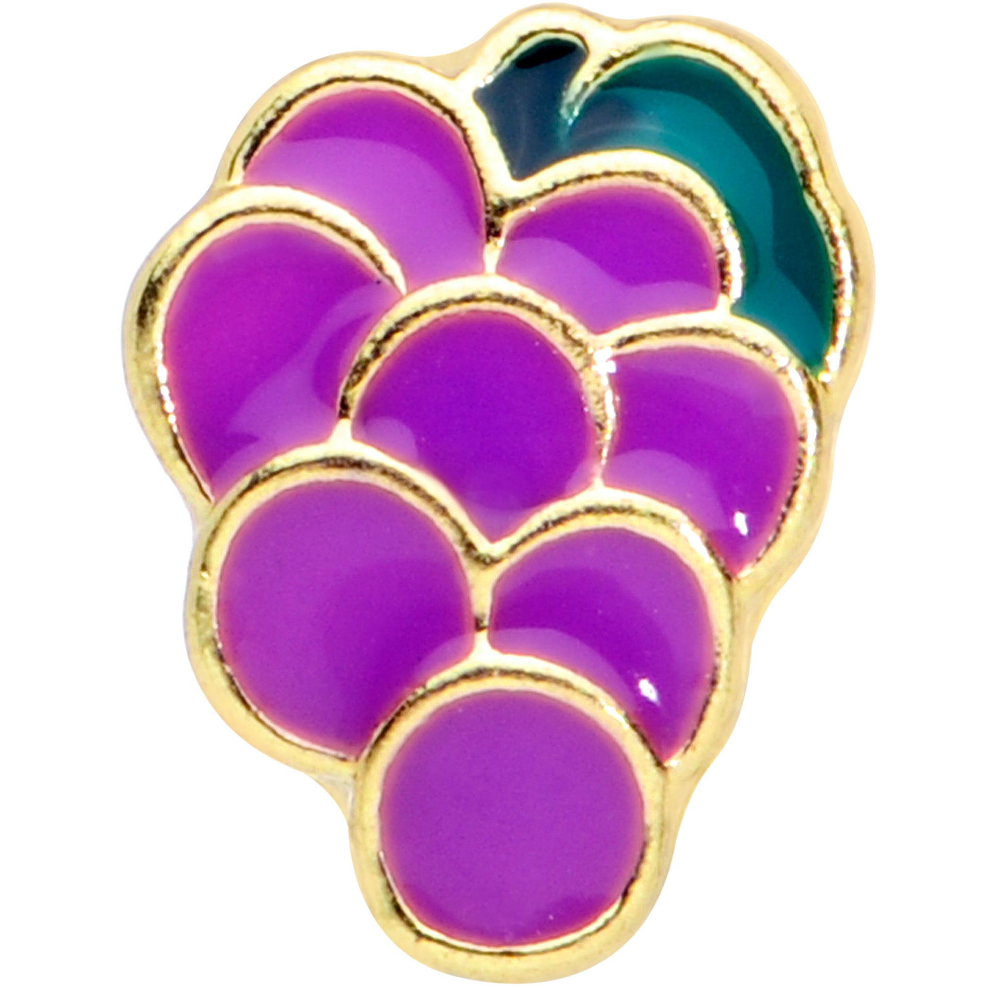 16 Gauge 5/16 Gold Tone Sweet Purple Grapes Labret Monroe Tragus