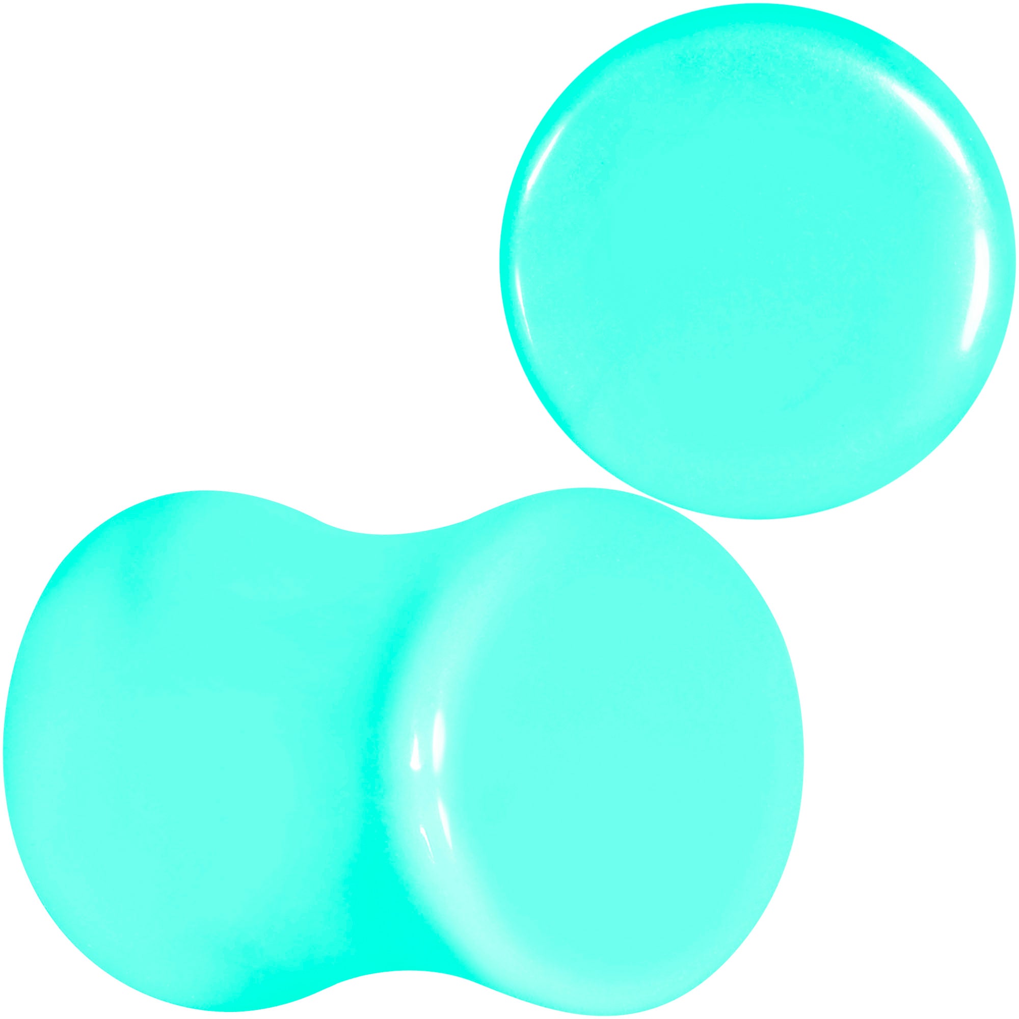 Aqua Acrylic Saddle Plug Set 8 Gauge to 00 Gauge