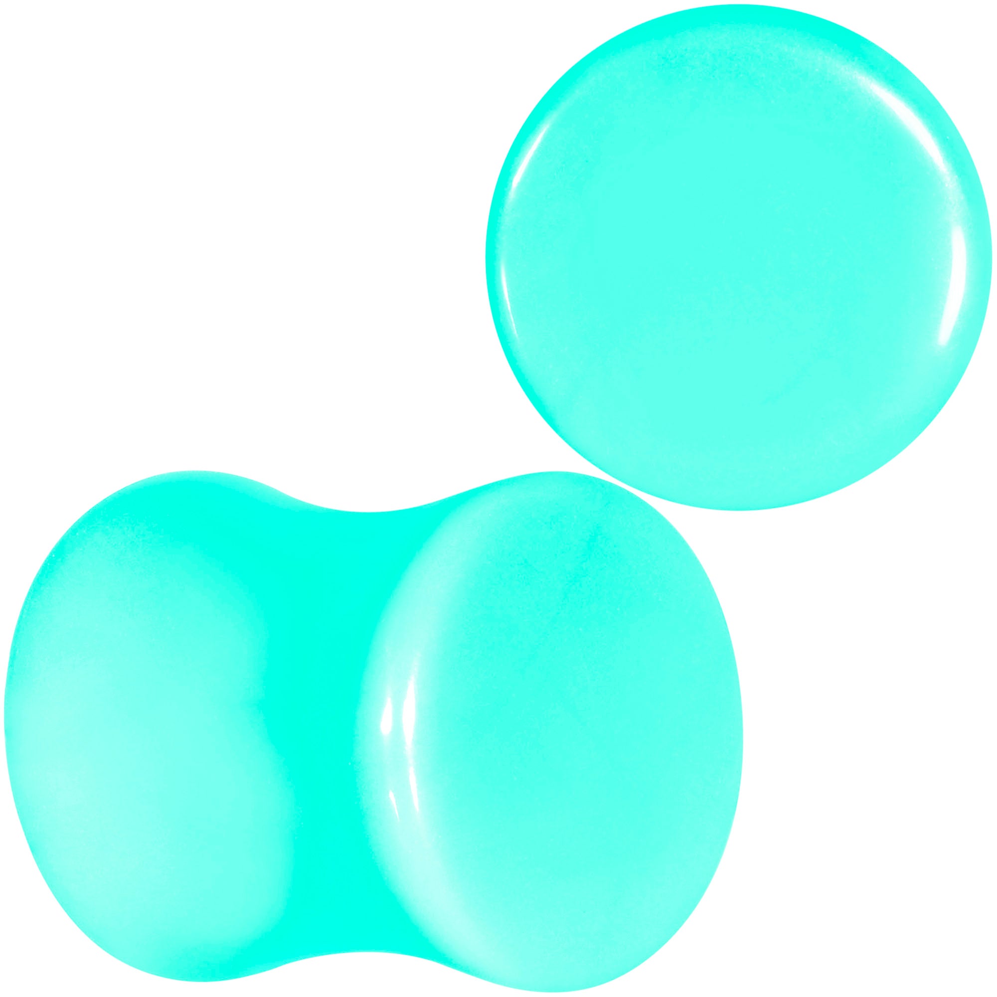 Aqua Acrylic Saddle Plug Set 8 Gauge to 00 Gauge