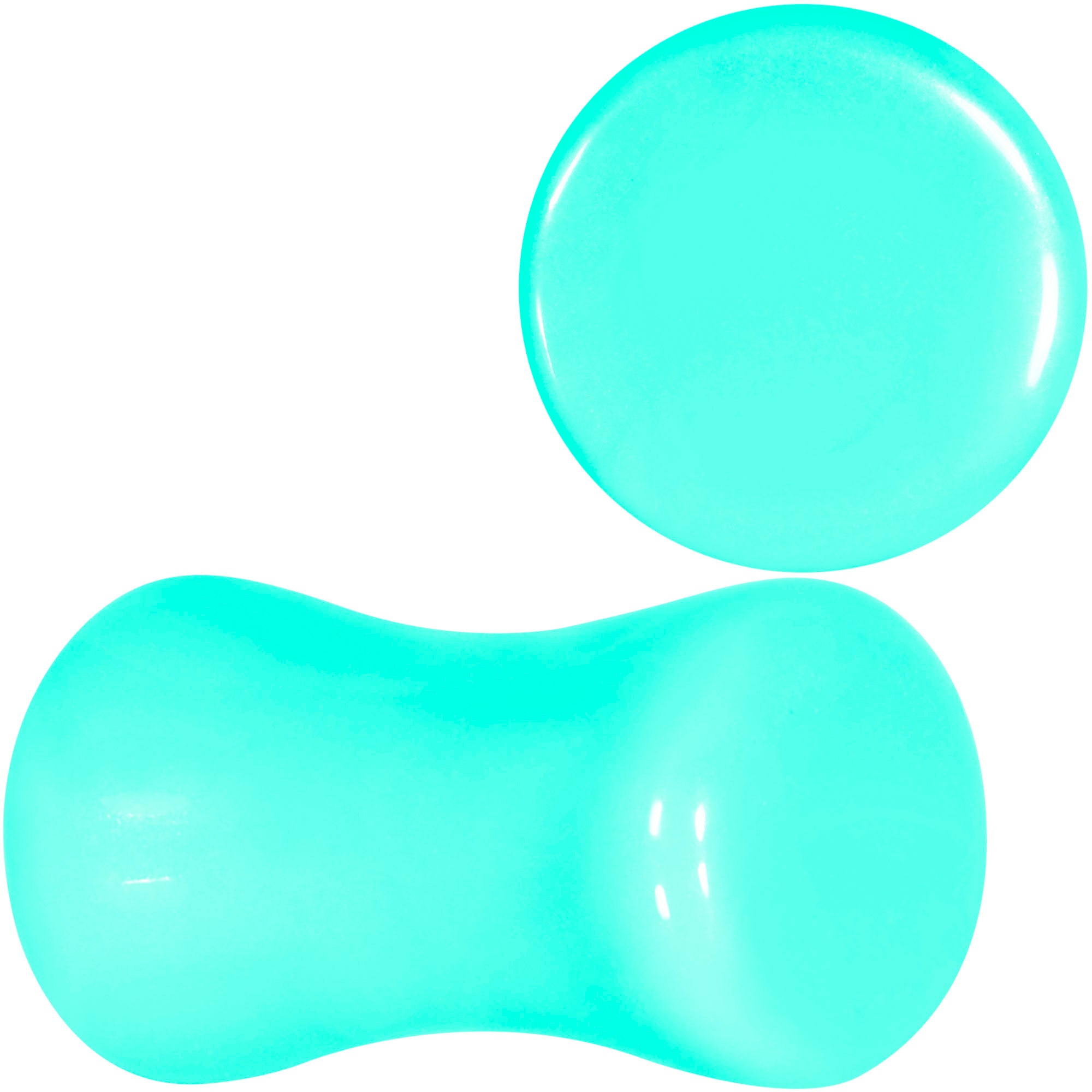 Aqua Acrylic Saddle Plug Set 8 Gauge to 00 Gauge