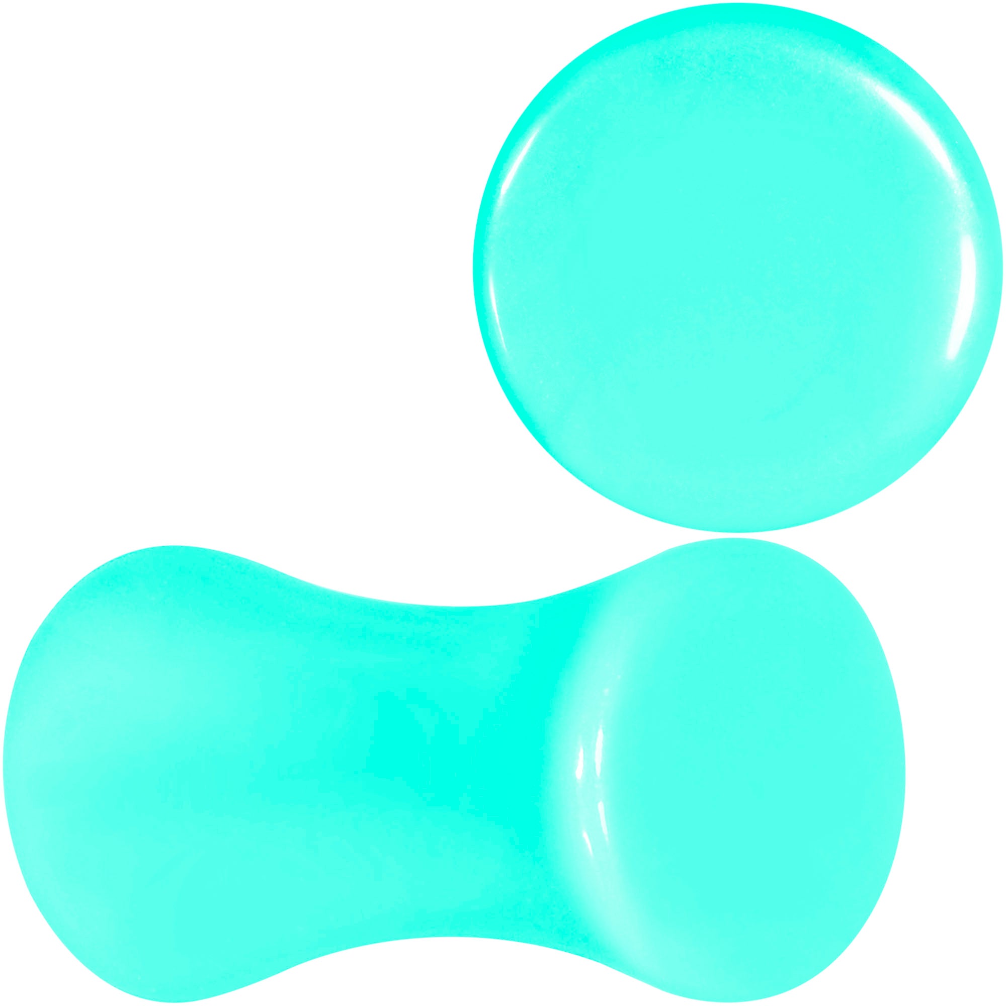 Aqua Acrylic Saddle Plug Set 8 Gauge to 00 Gauge