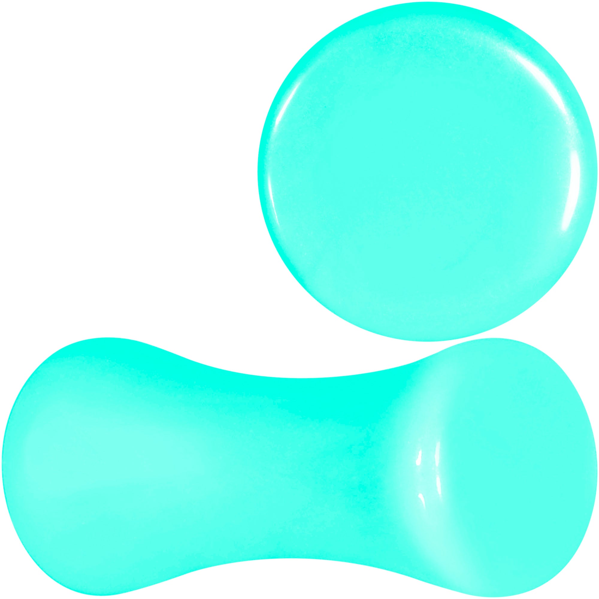 Aqua Acrylic Saddle Plug Set 8 Gauge to 00 Gauge