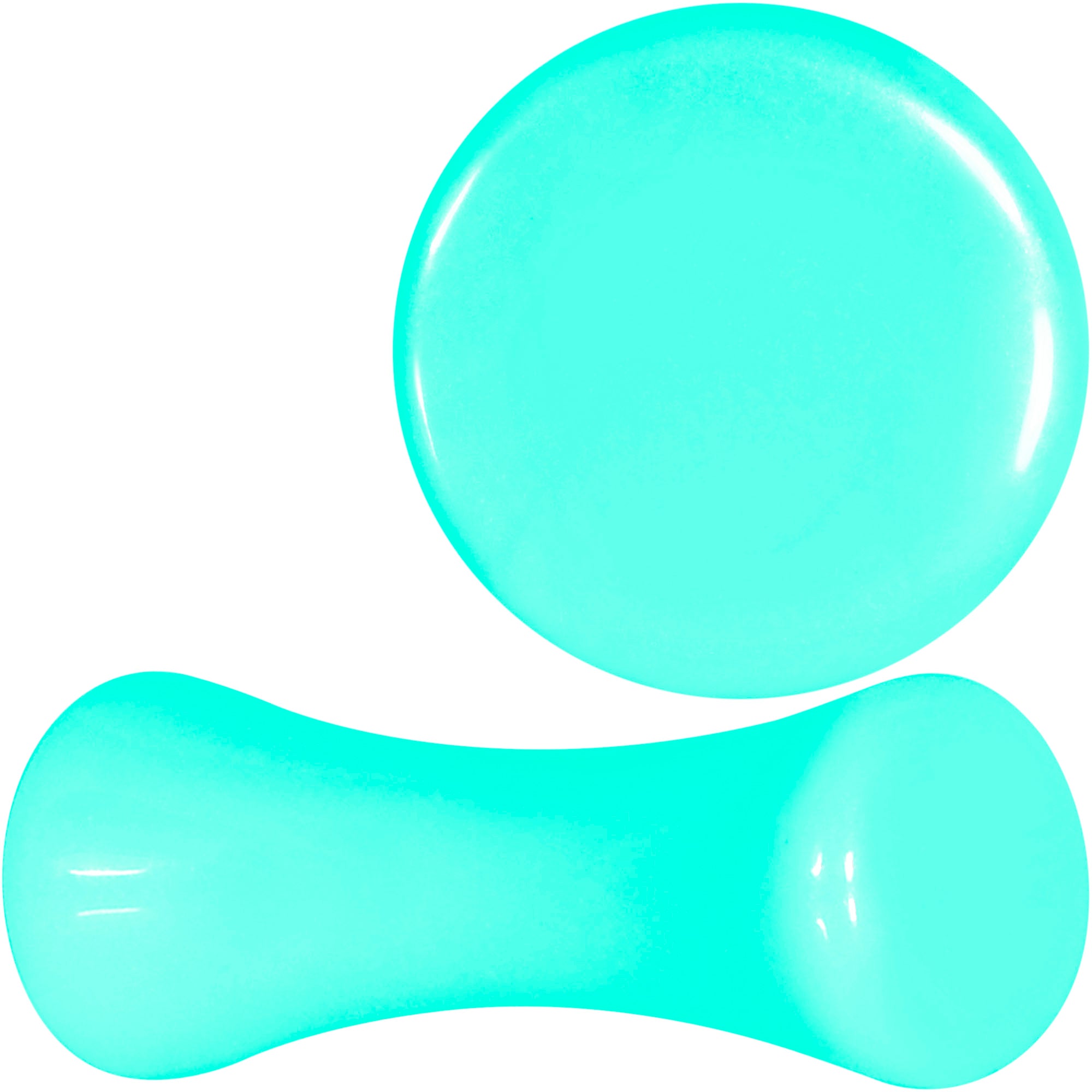 Aqua Acrylic Saddle Plug Set 8 Gauge to 00 Gauge