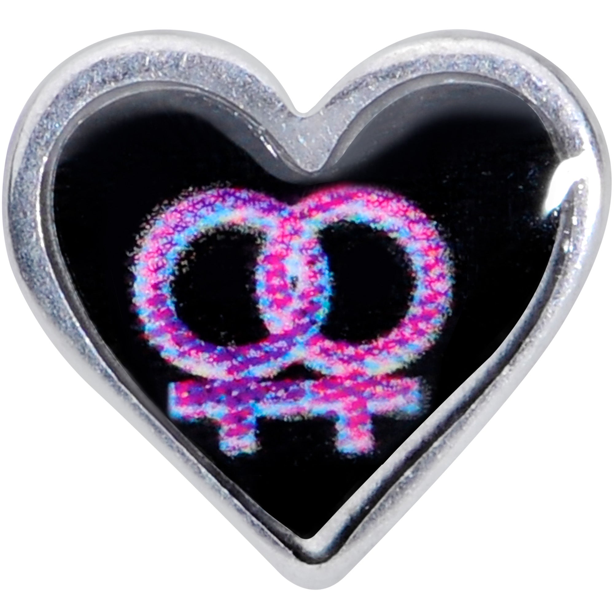 20 Gauge 5/16 Lesbian Love Heart L-Shaped Nose Ring