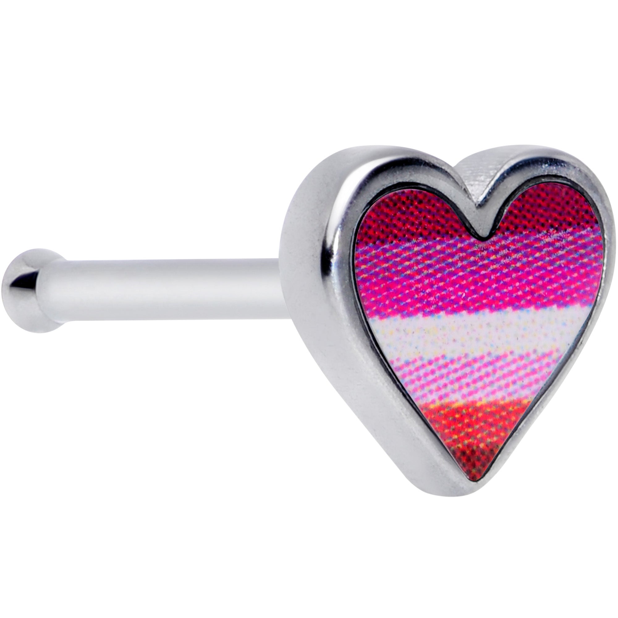 20 Gauge 5/16 Lesbian Pride Heart Nose Bone