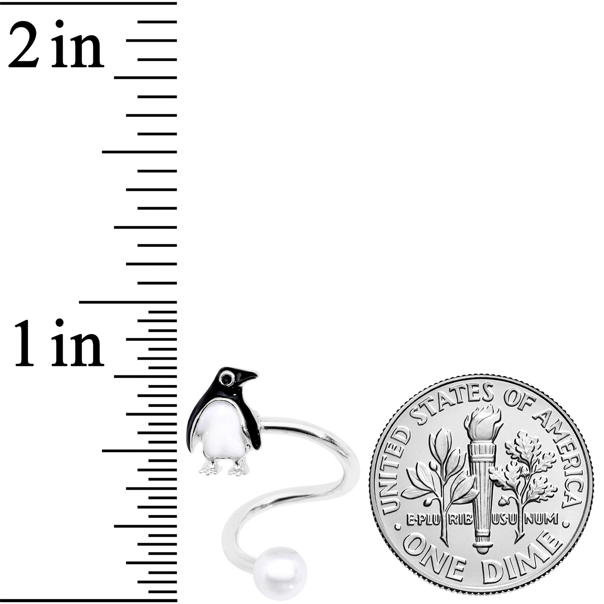 Winter Penguin Christmas Spiral Twister Belly Ring