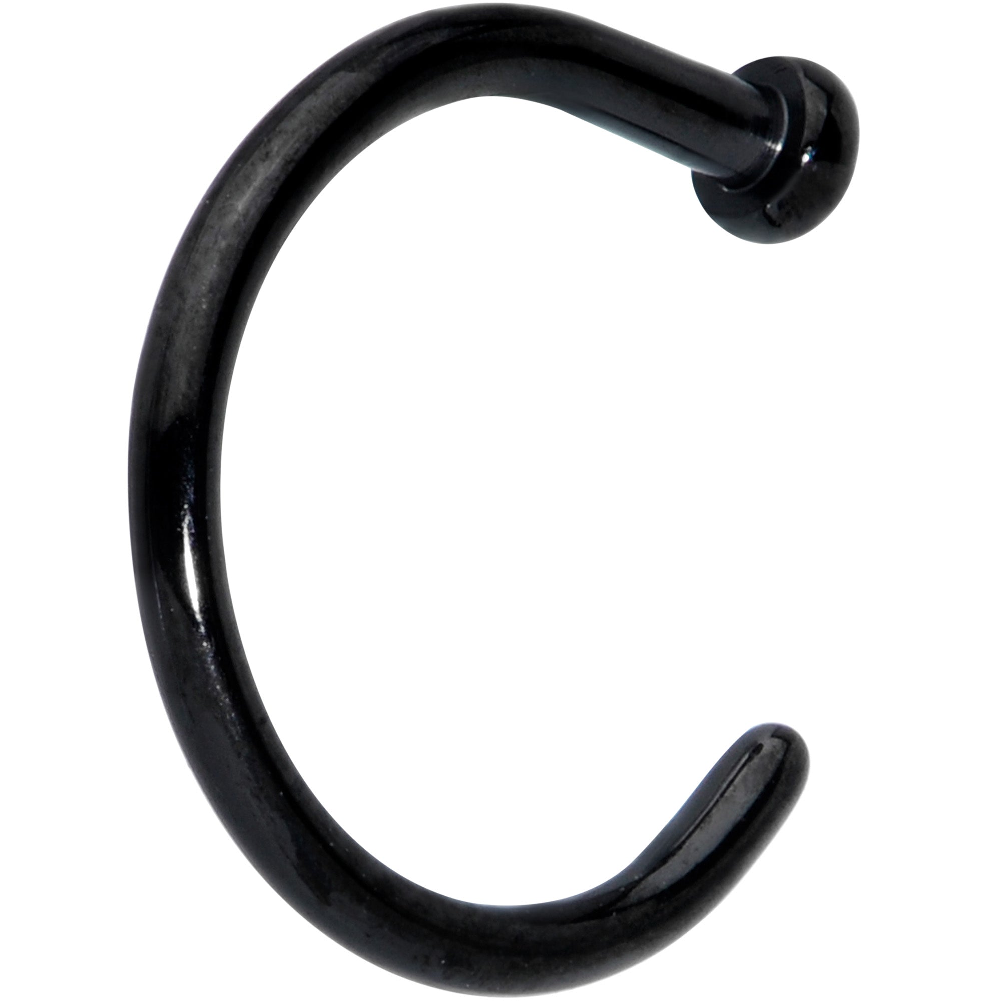 18 Gauge 5/16 Black PVD Implant Grade Titanium Disc Nose Hoop