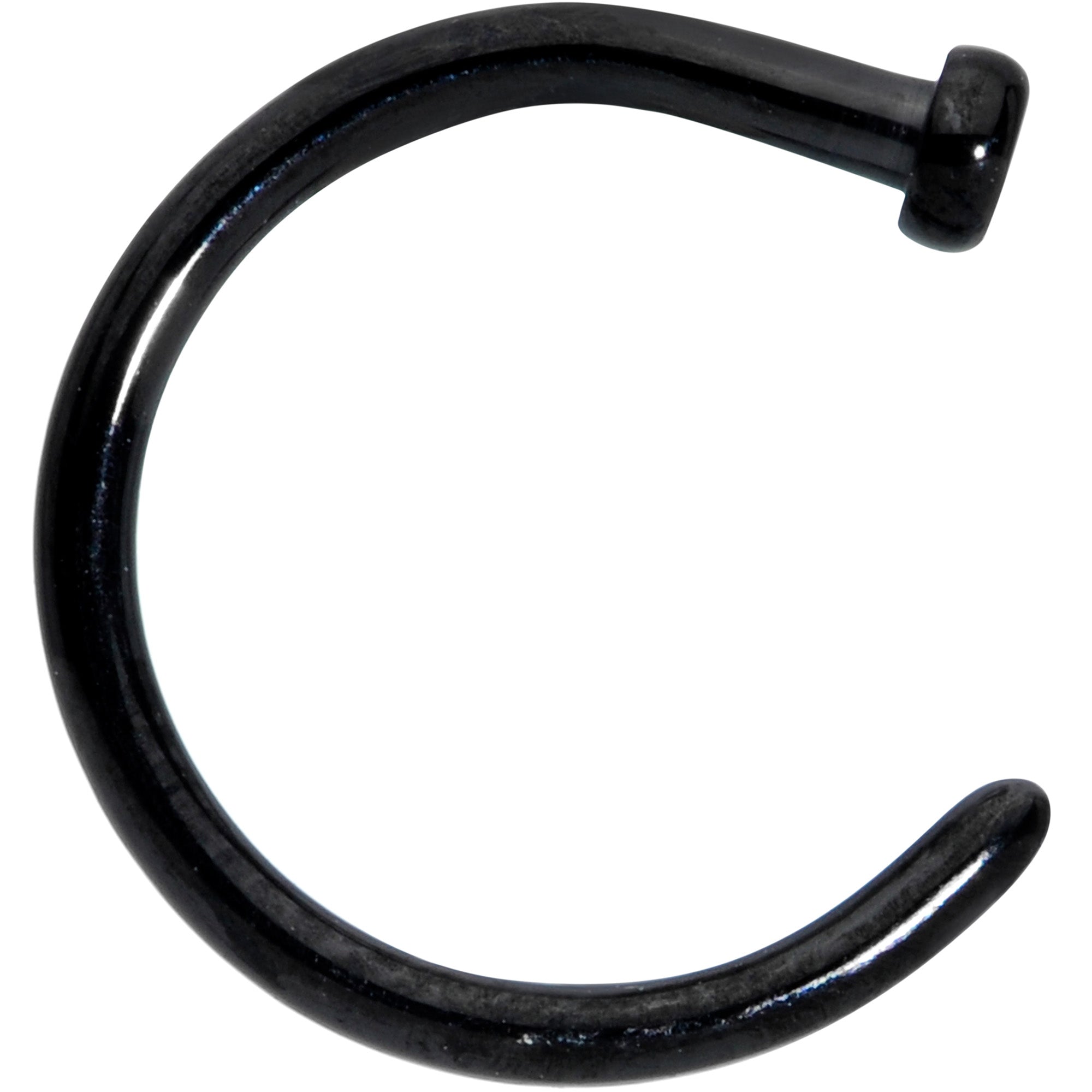 18 Gauge 5/16 Black PVD Implant Grade Titanium Disc Nose Hoop